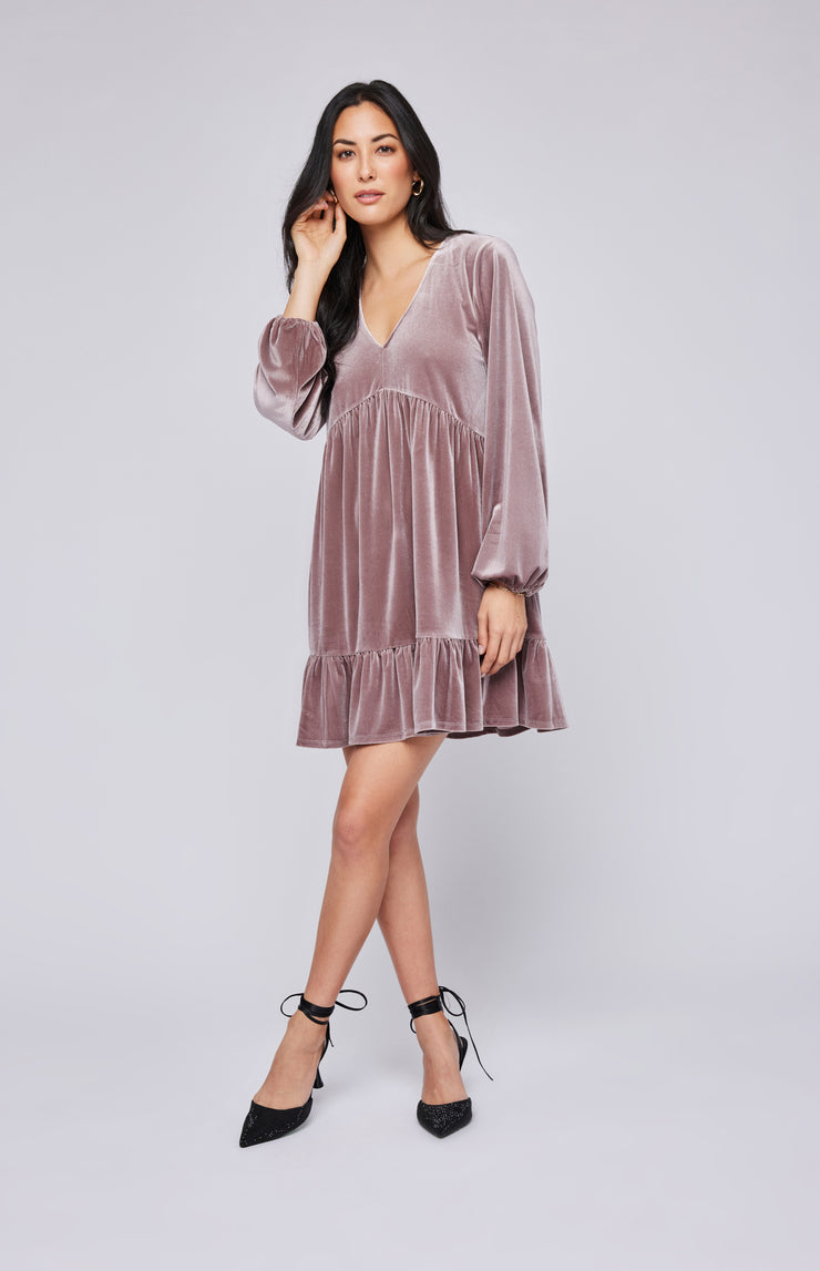 GENTLE FAWN PHILLIPA VELVET DRESS - FAWN