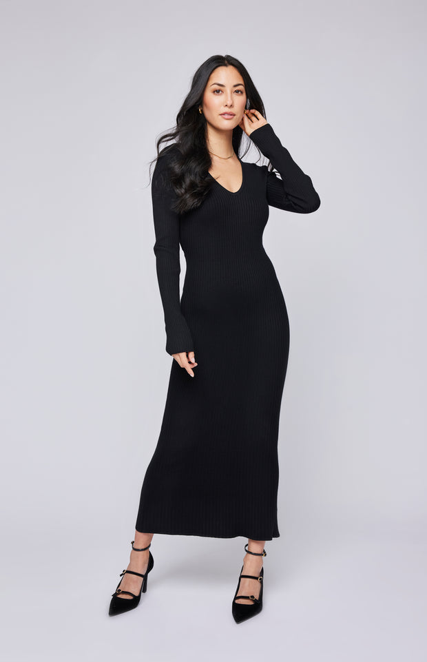 GENTLE FAWN BLAKELY RIBBED DRESS - BLACK