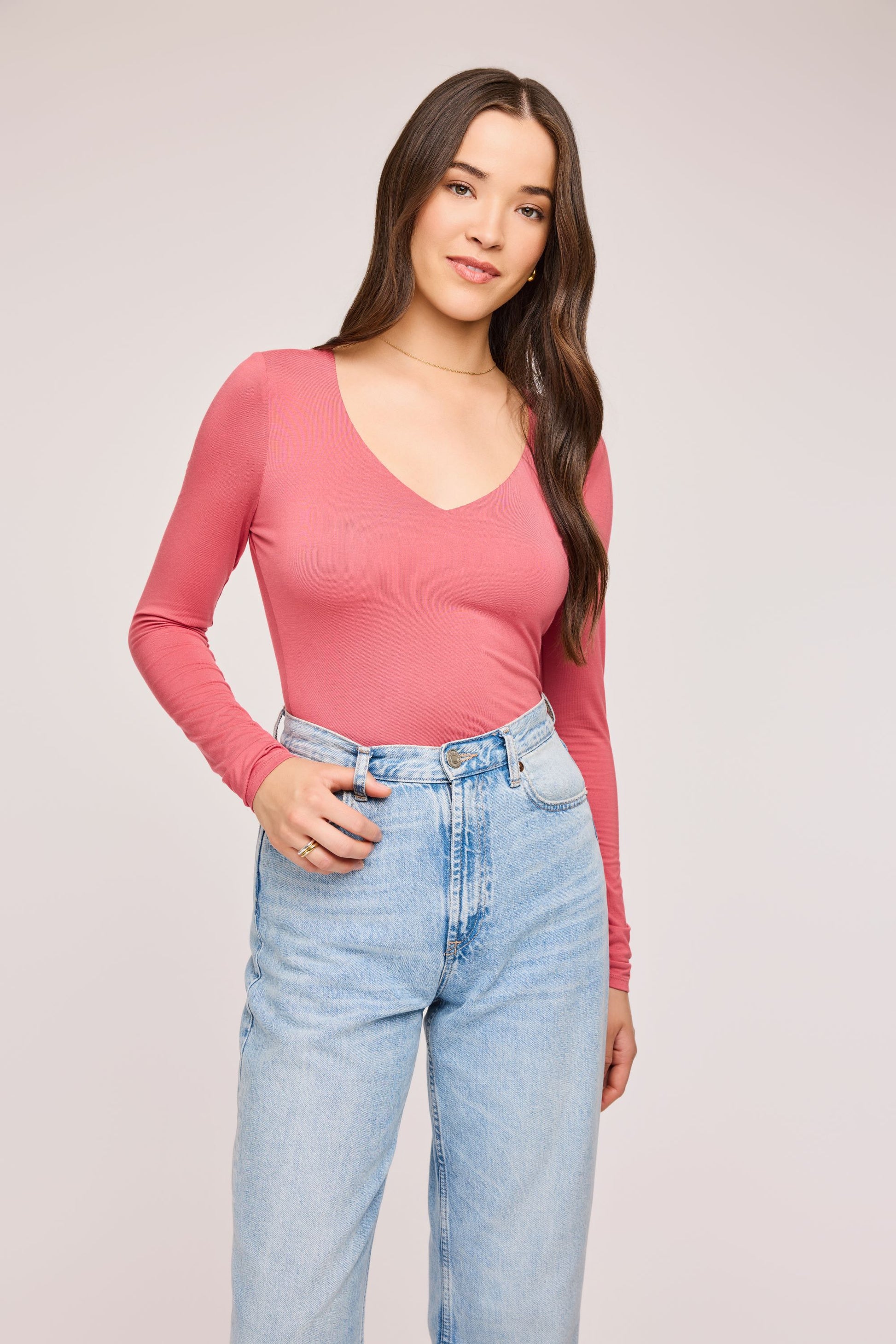 GENTLE FAWN LINETTE V NECK TOP - BERRY