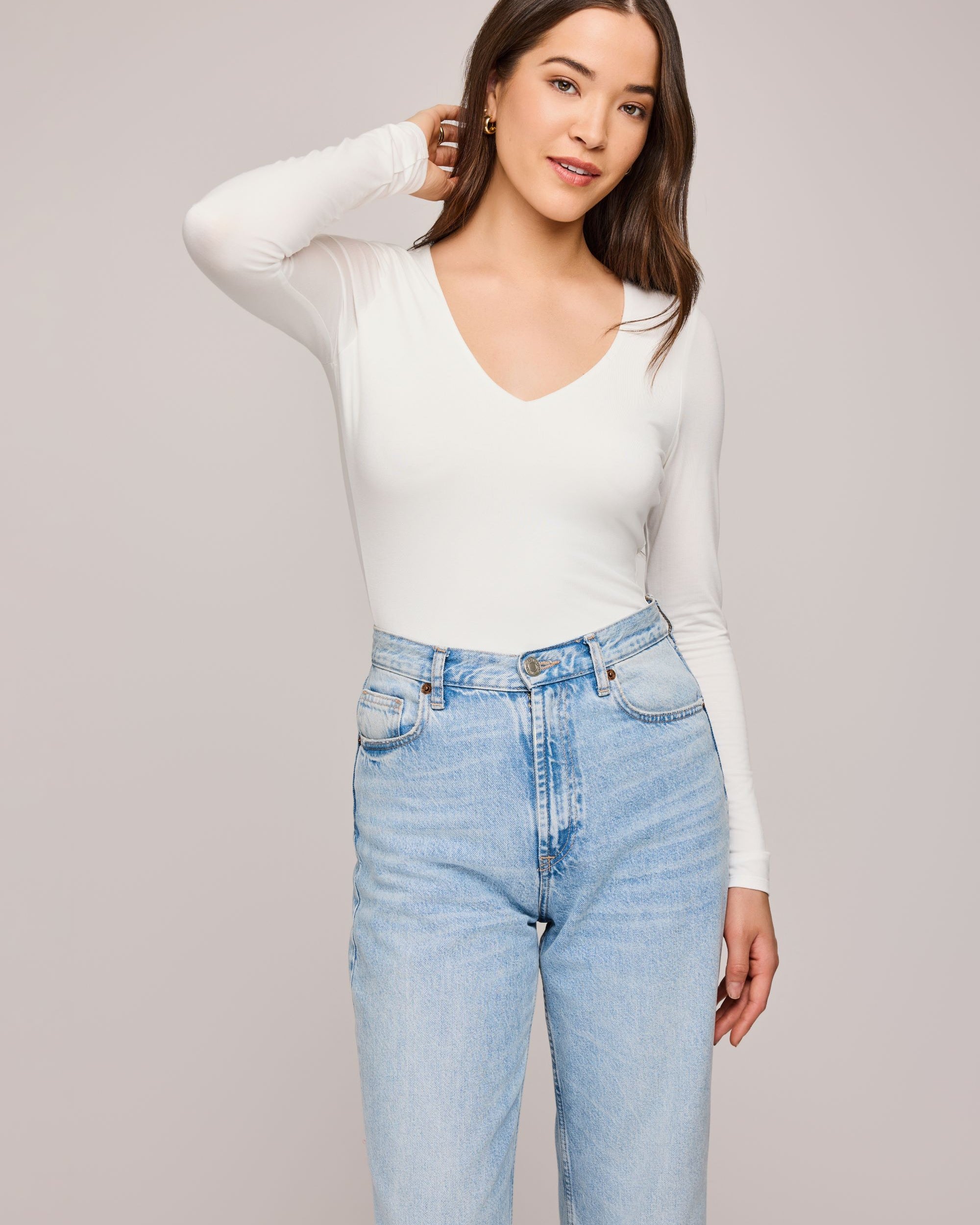 GENTLE FAWN LINETTE V NECK TOP - WHITE