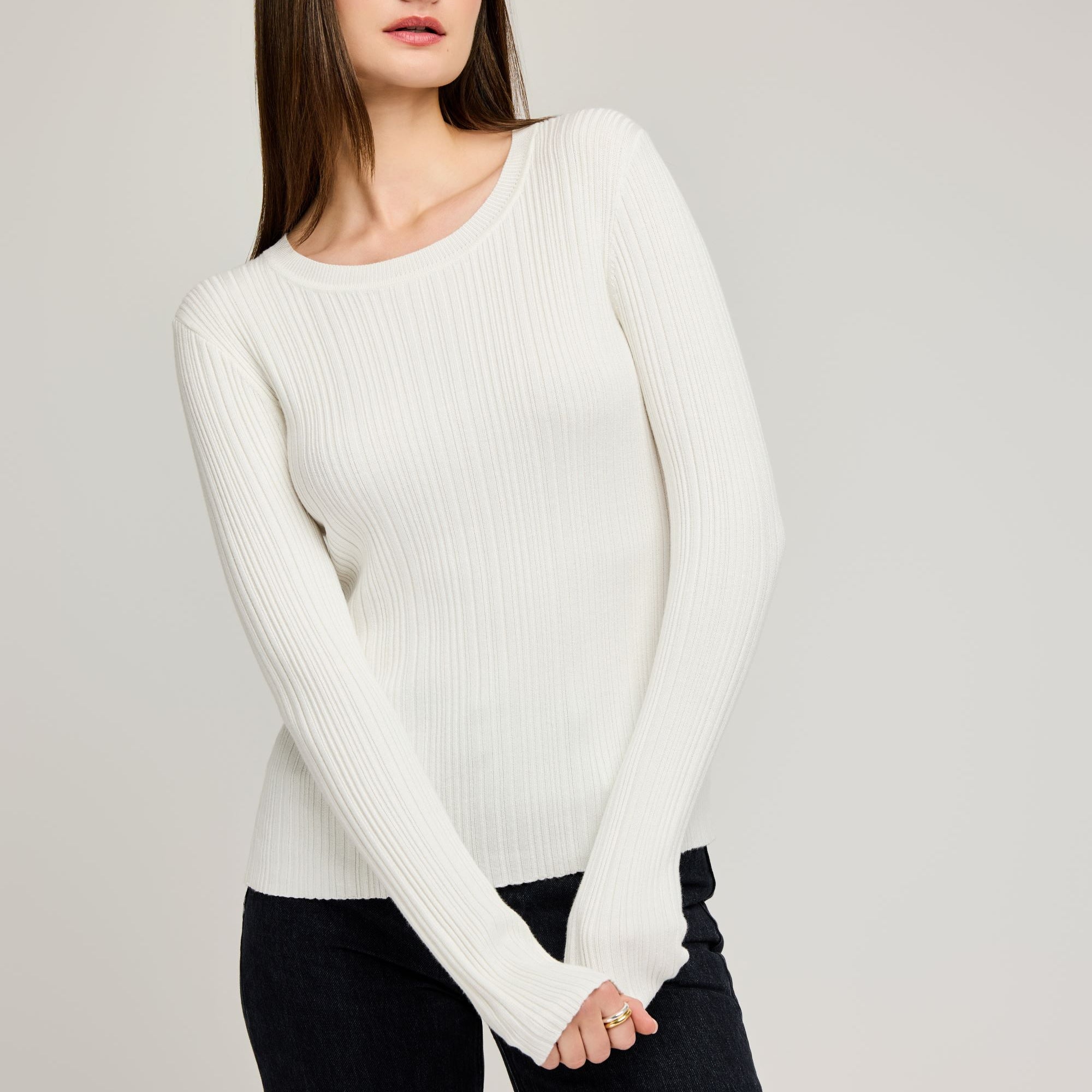 GENTLE FAWN MIRA RIBBED TOP - WHITE