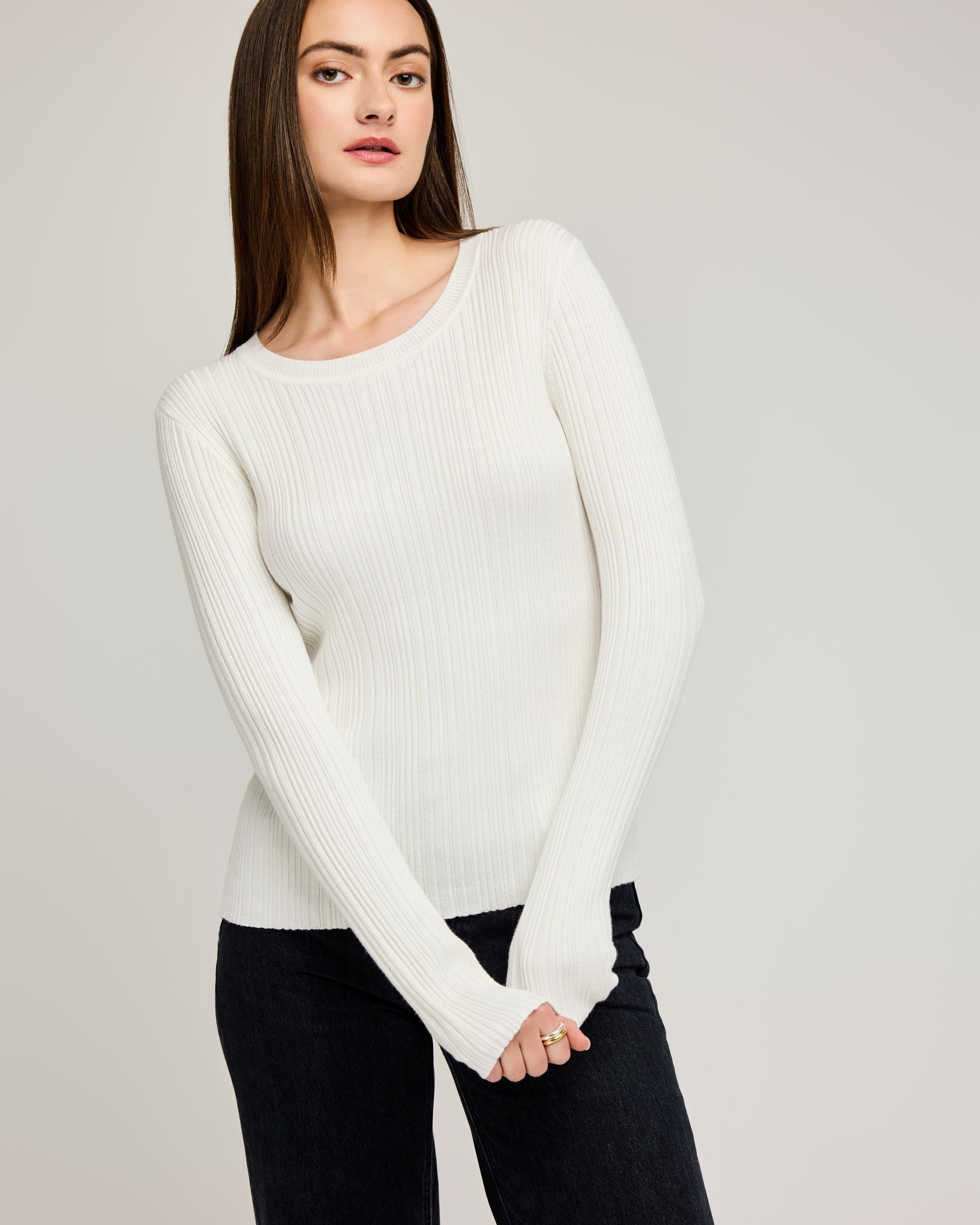 GENTLE FAWN MIRA RIBBED TOP - WHITE