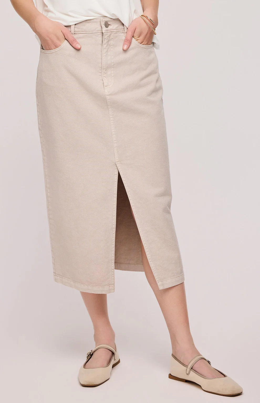 GENTLE FAWN GEORGIA MIDI SKIRT - PEBBLE