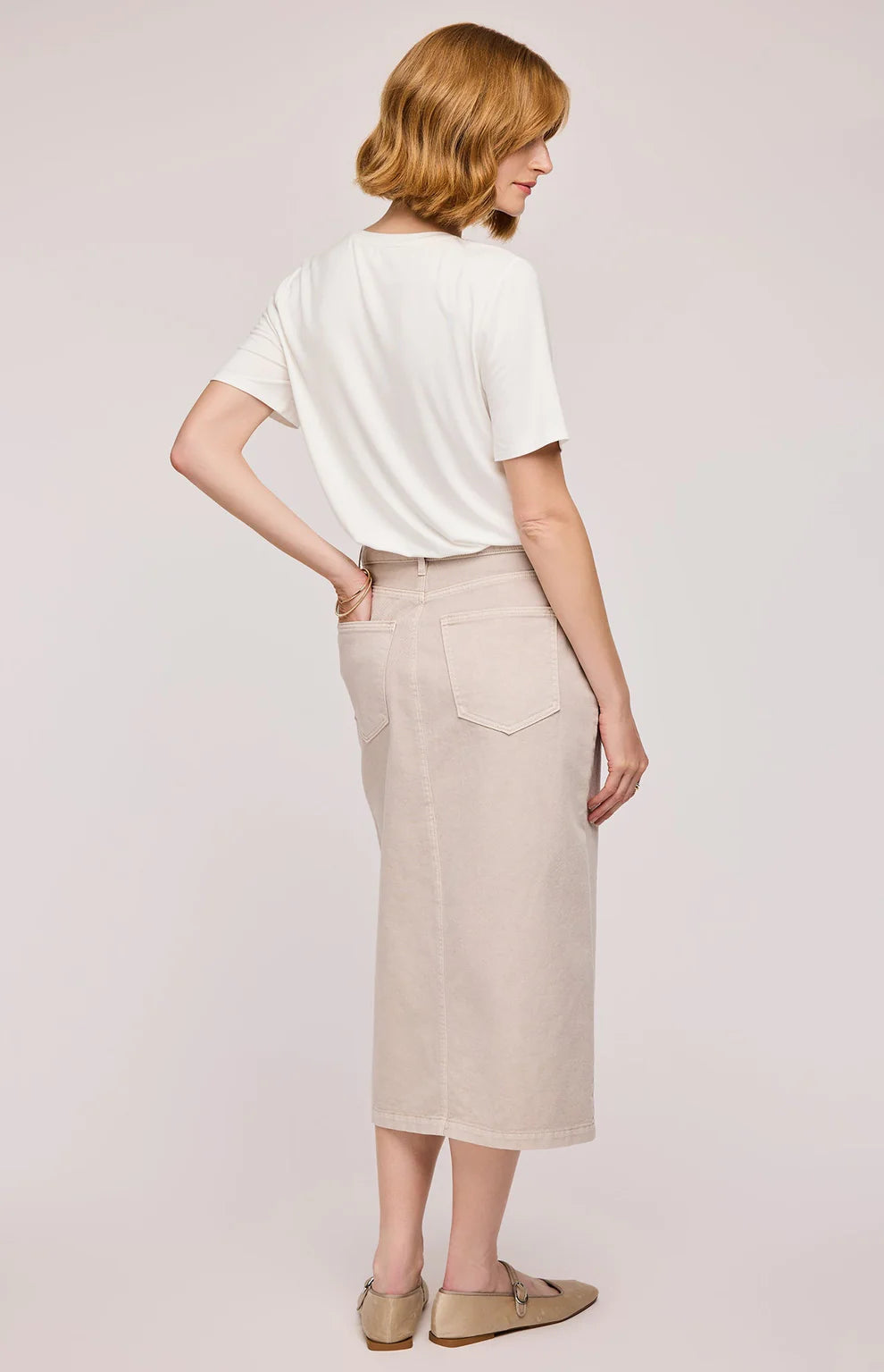 GENTLE FAWN GEORGIA MIDI SKIRT - PEBBLE