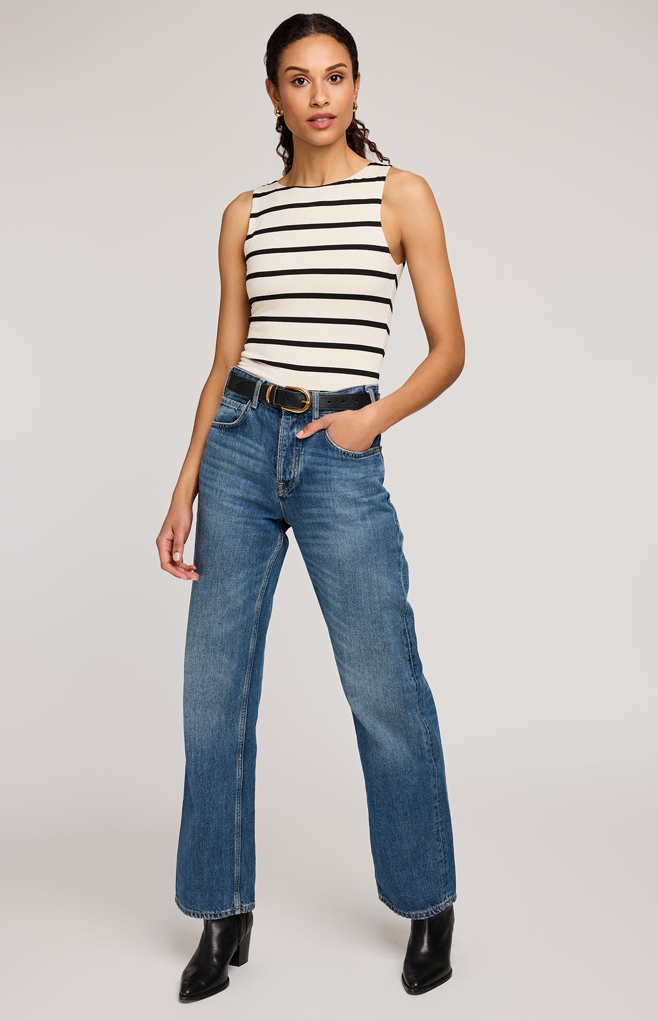 GENTLE FAWN CYRUS TANK - CREAM STRIPE