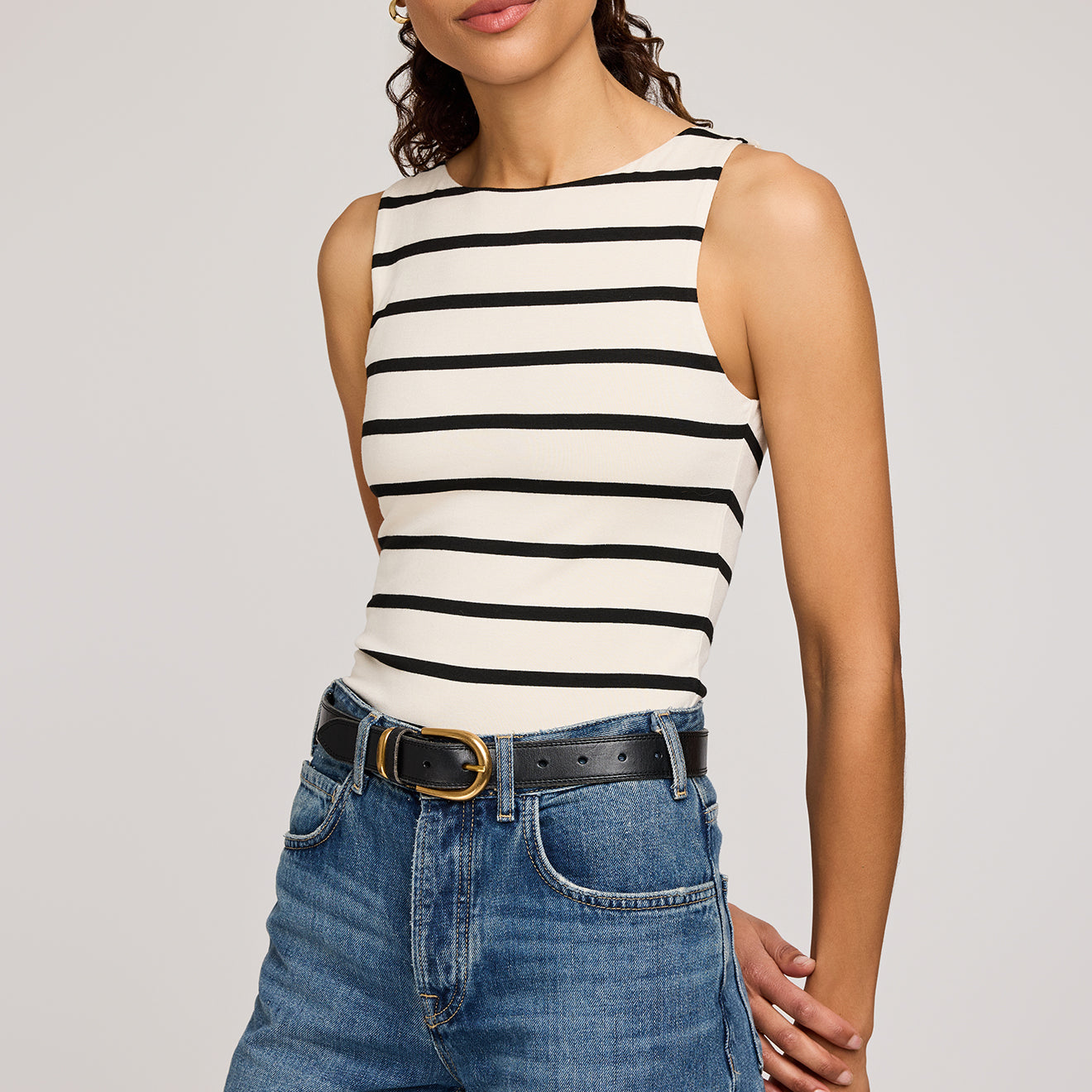 GENTLE FAWN CYRUS TANK - CREAM STRIPE