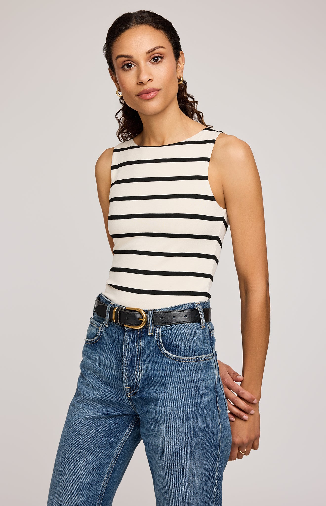 GENTLE FAWN CYRUS TANK - CREAM STRIPE