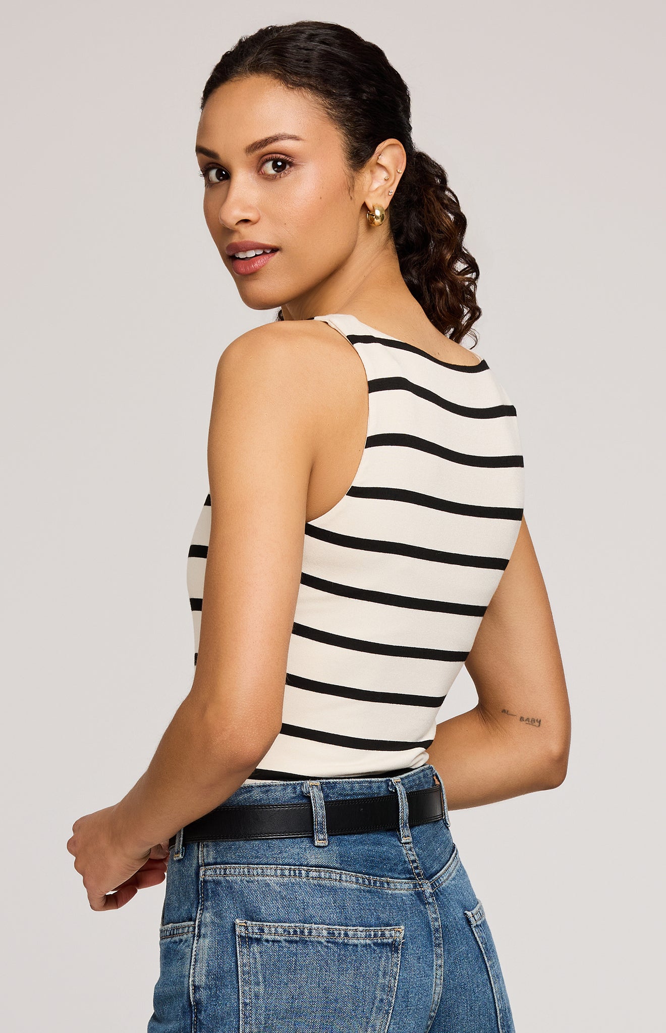 GENTLE FAWN CYRUS TANK - CREAM STRIPE