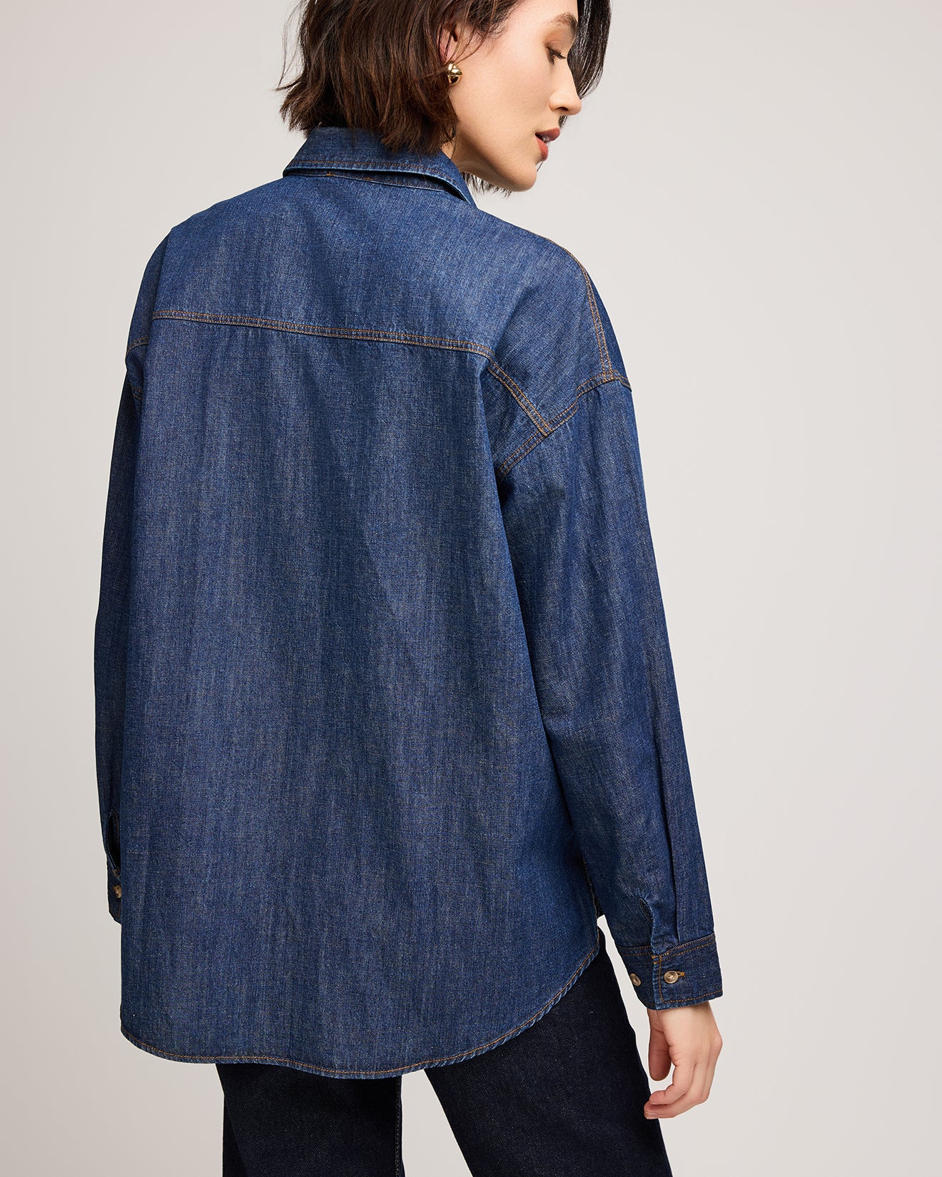 GENTLE FAWN WHITNEY DENIM BUTTON DOWN - DARK WASH