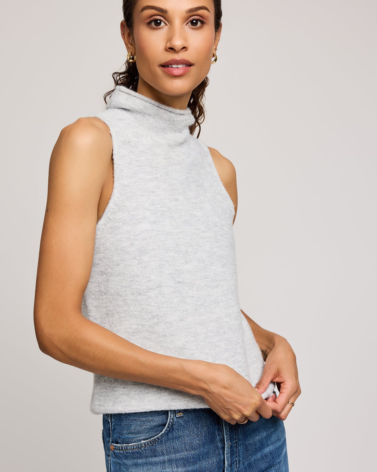 GENTLE FAWN ORLA KNIT SLEEVELESS TOP - HEATHER ASH