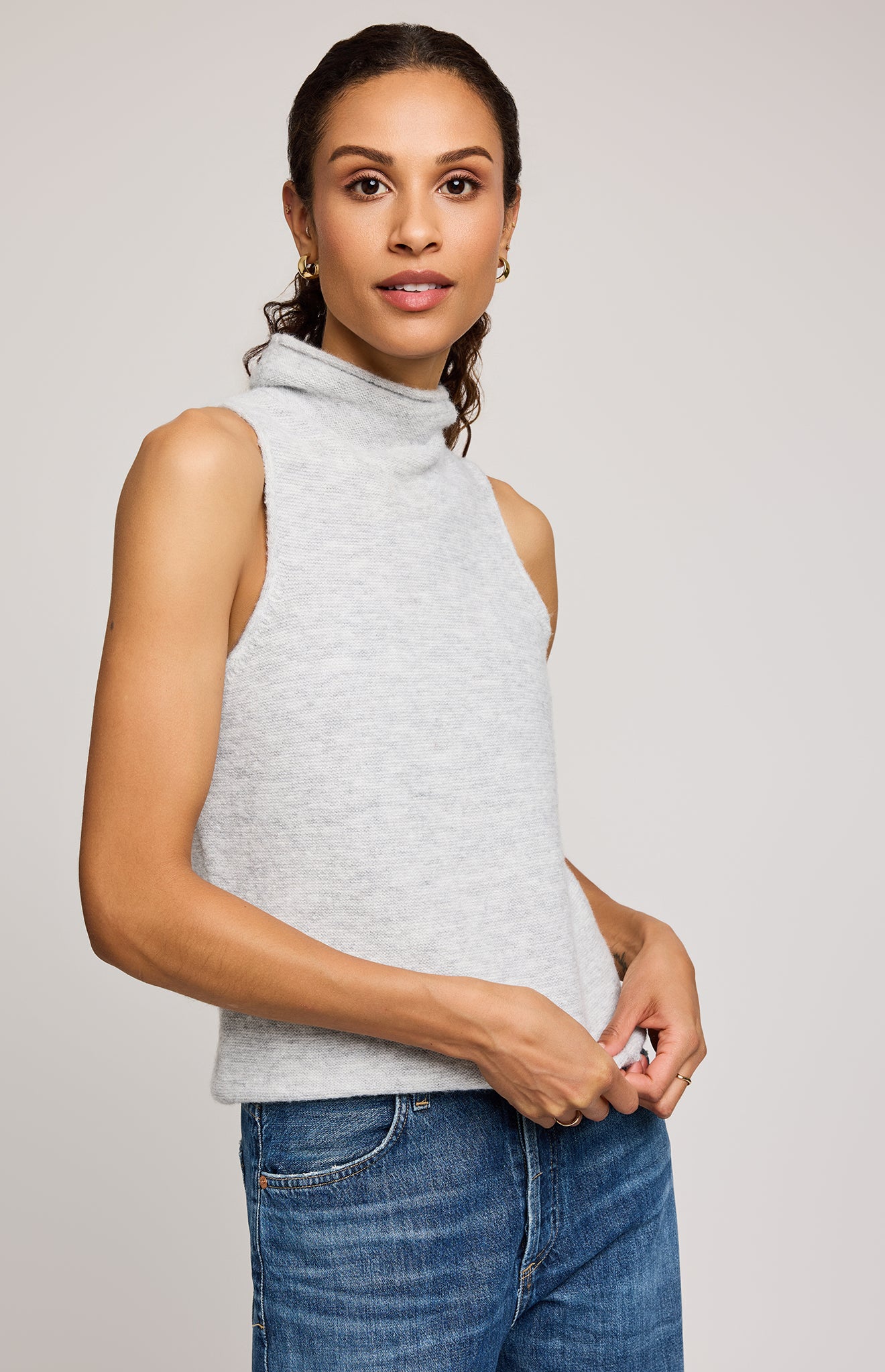 GENTLE FAWN ORLA KNIT SLEEVELESS TOP - HEATHER ASH