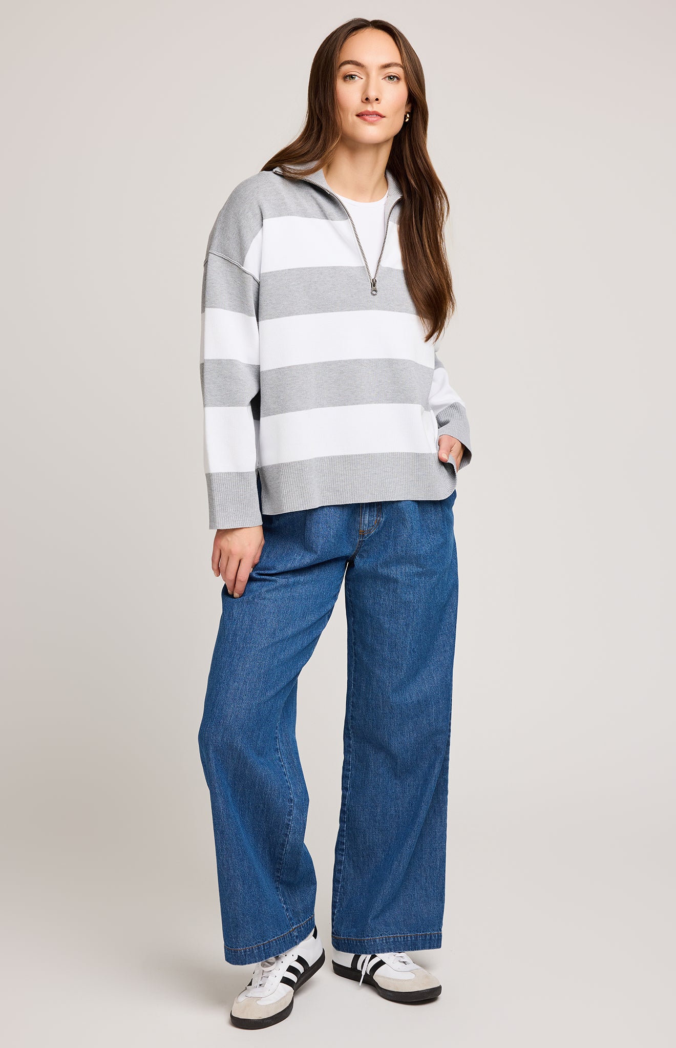 GENTLE FAWN IDRIS PULLOVER - ASH STRIPE