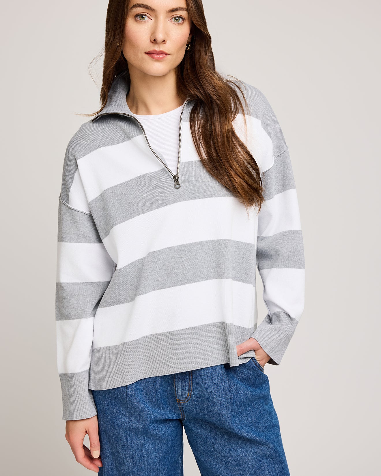 GENTLE FAWN IDRIS PULLOVER - ASH STRIPE