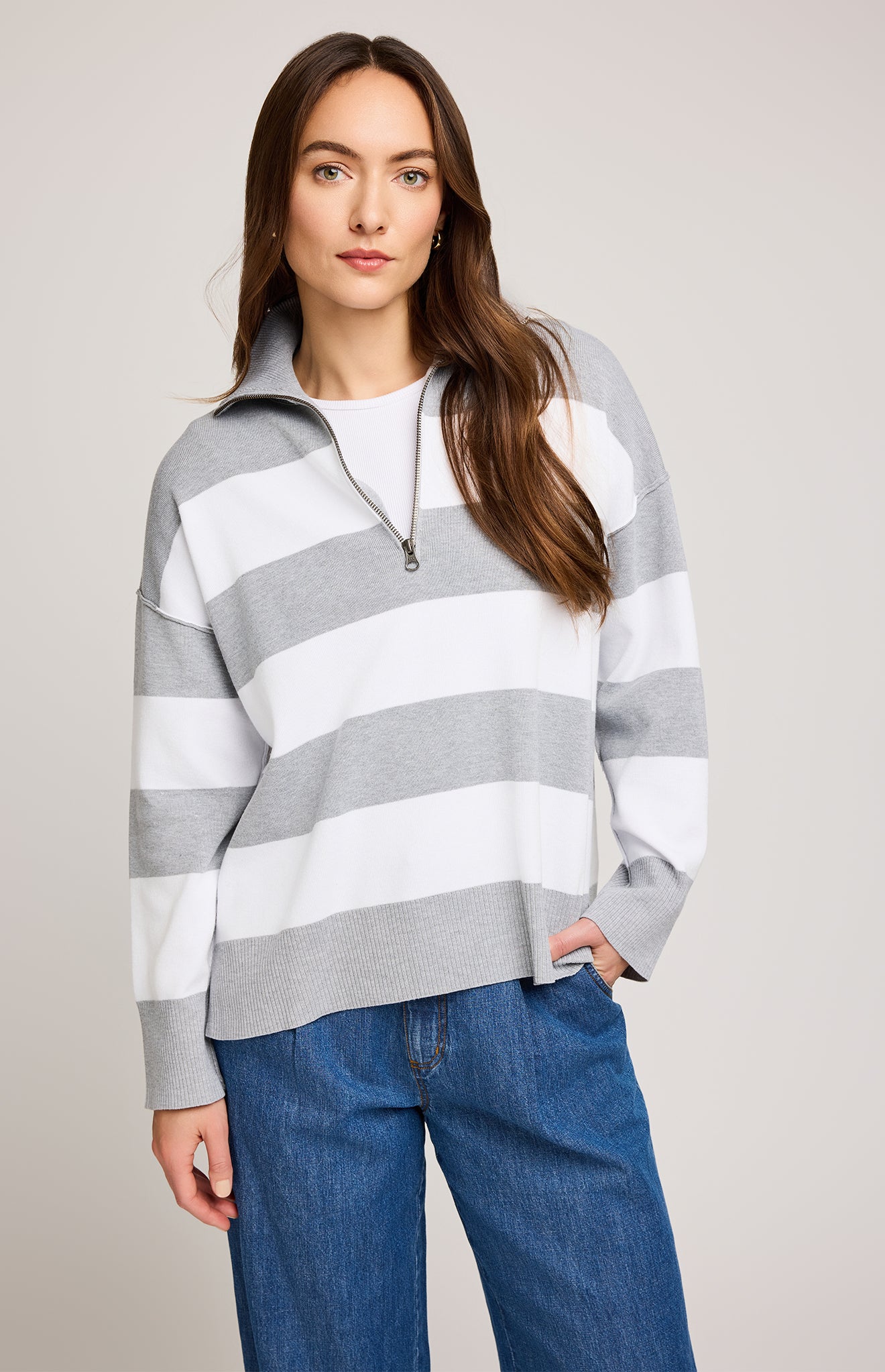 GENTLE FAWN IDRIS PULLOVER - ASH STRIPE