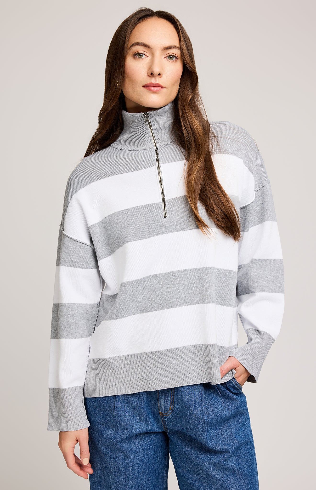 GENTLE FAWN IDRIS PULLOVER - ASH STRIPE