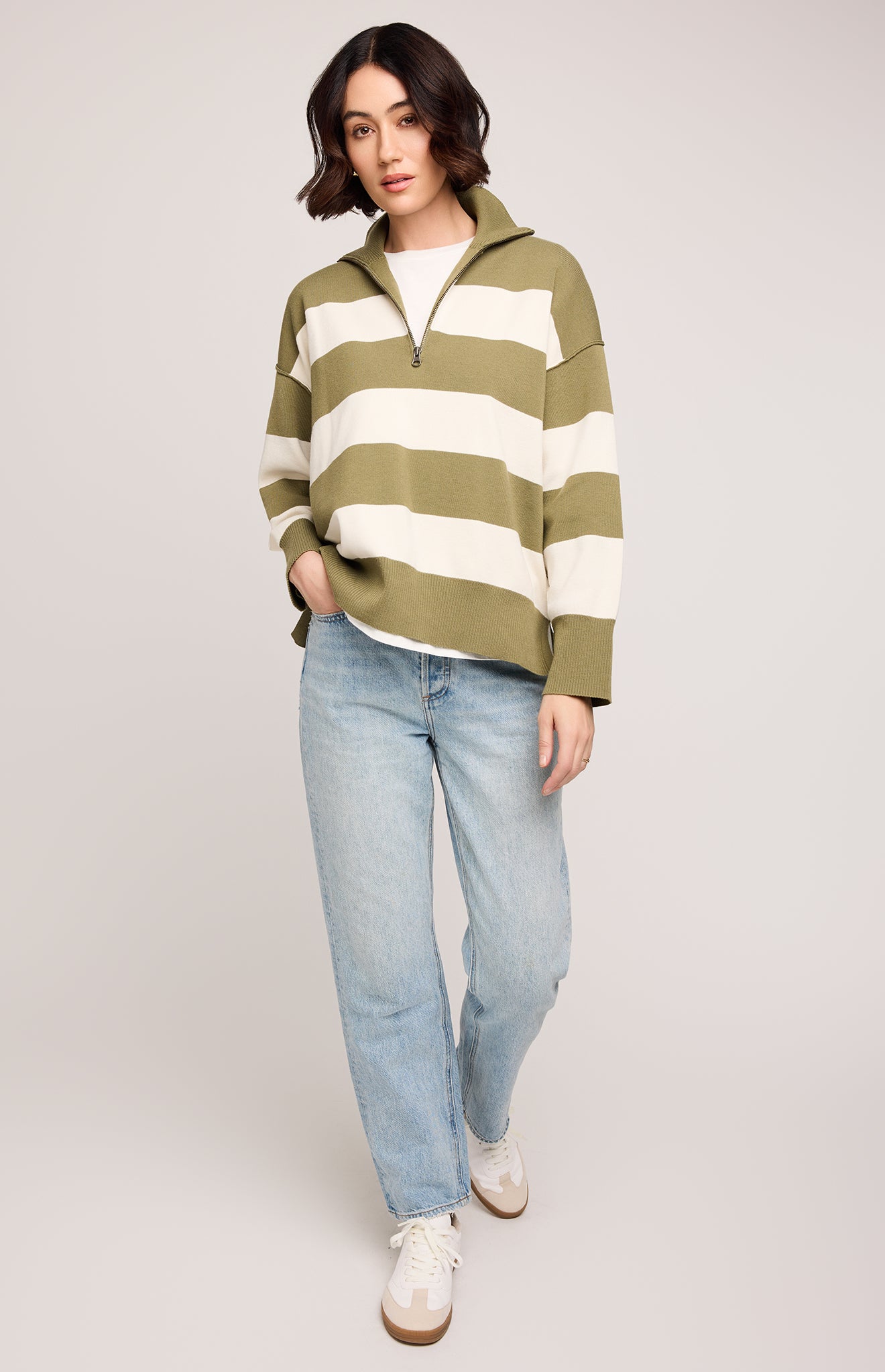 GENTLE FAWN IDRIS PULLOVER - IVY STRIPED