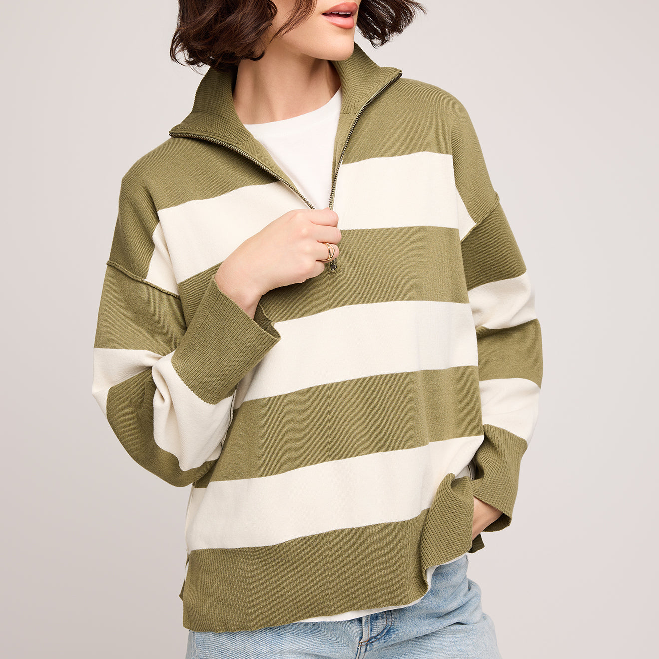 GENTLE FAWN IDRIS PULLOVER - IVY STRIPED
