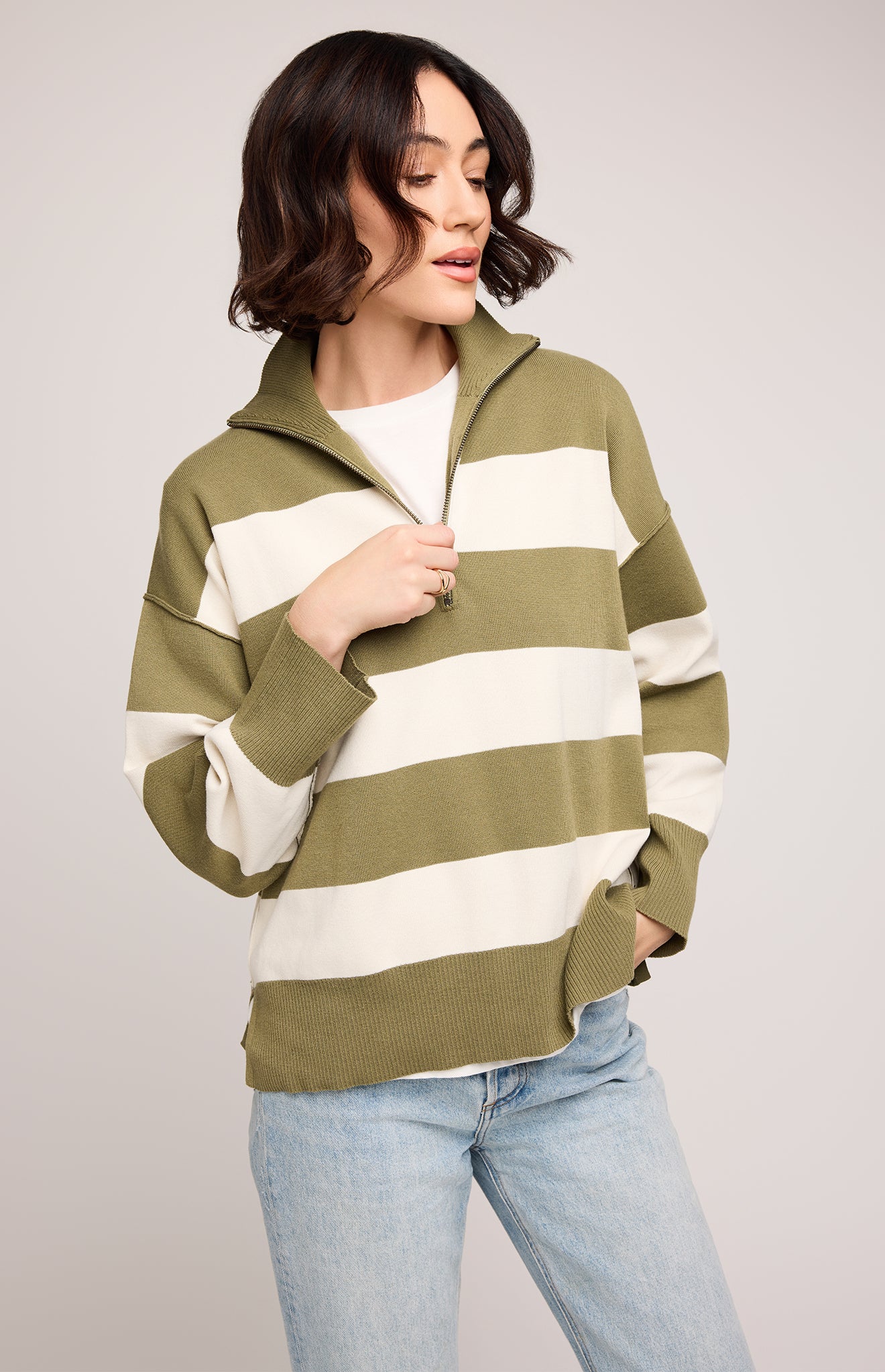 GENTLE FAWN IDRIS PULLOVER - IVY STRIPED