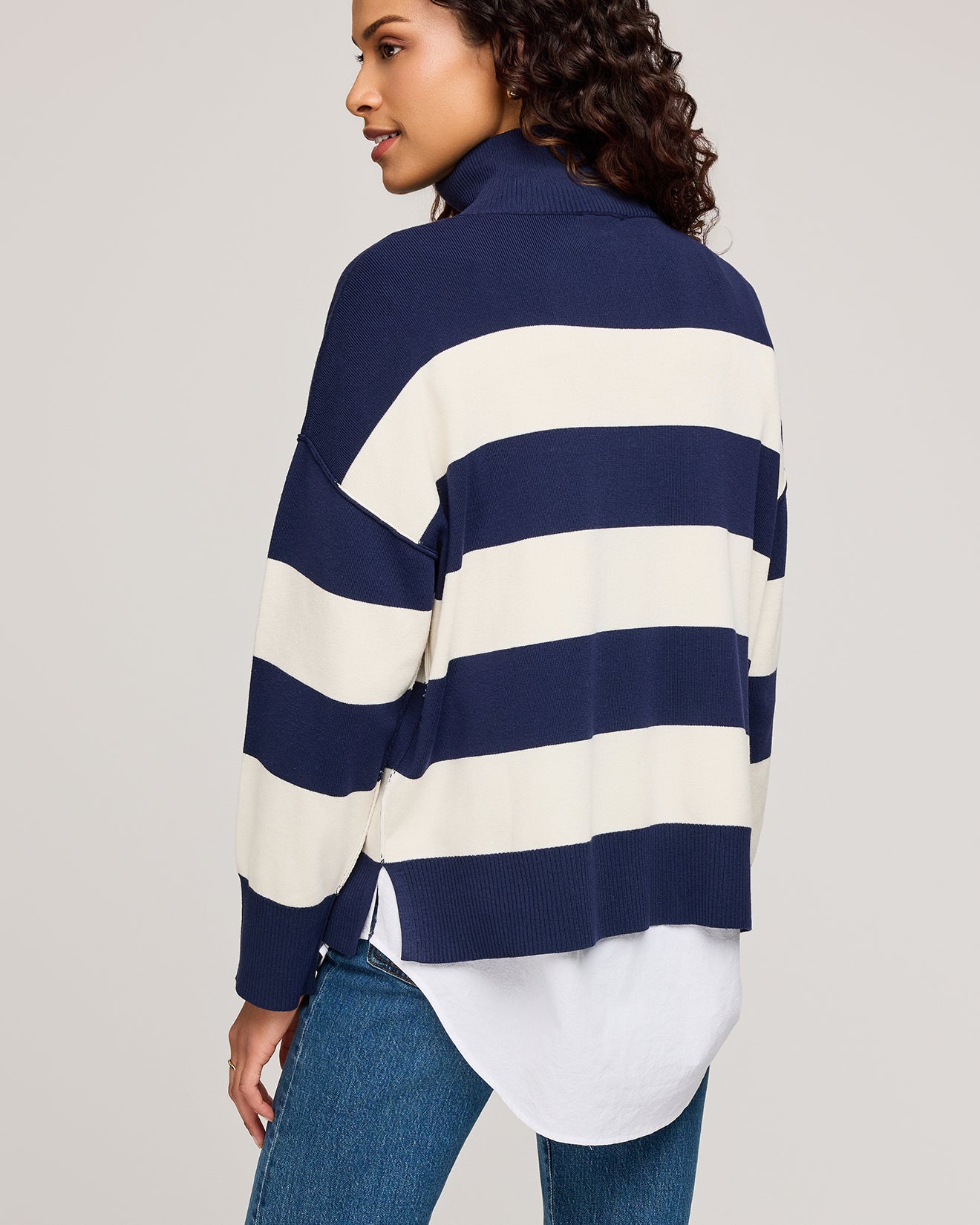 GENTLE FAWN IDRIS PULLOVER - NAVY STRIPE - LAST SIZE L