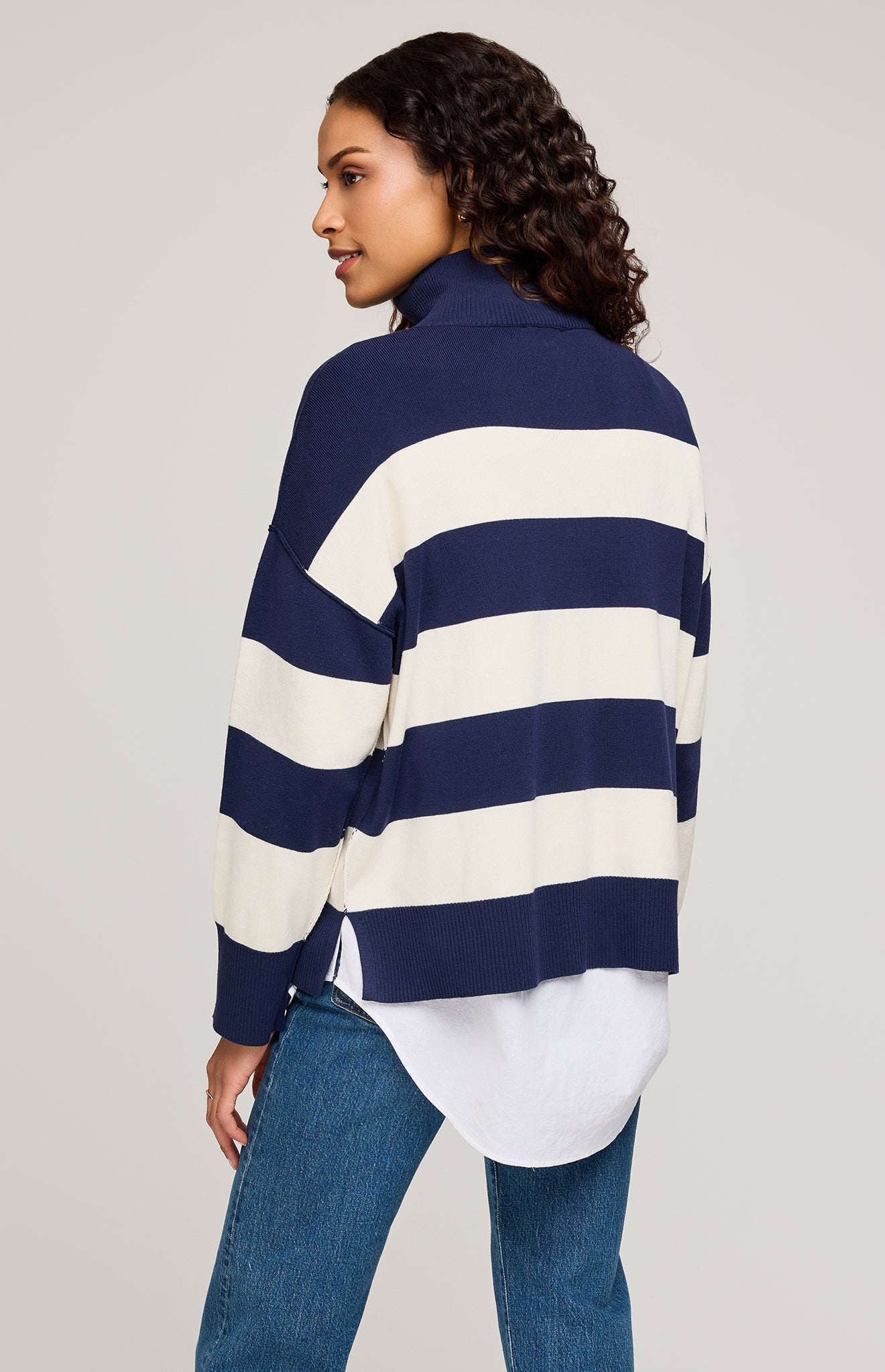 GENTLE FAWN IDRIS PULLOVER - NAVY STRIPE - LAST SIZE L