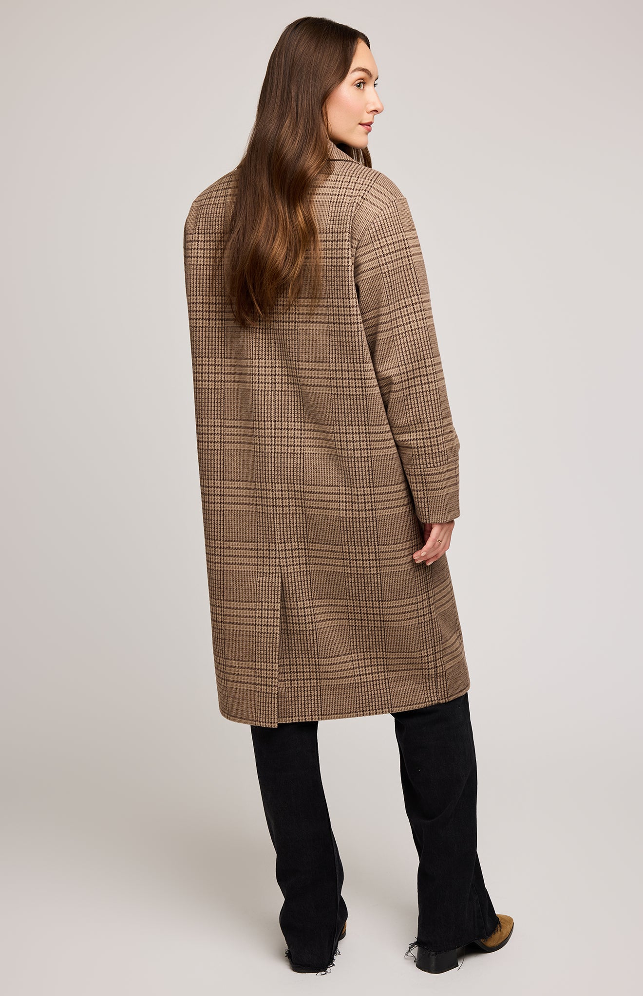 GENTLE FAWN ROSAMUND PLAID COAT - CHOCOLATE GLENCHECK