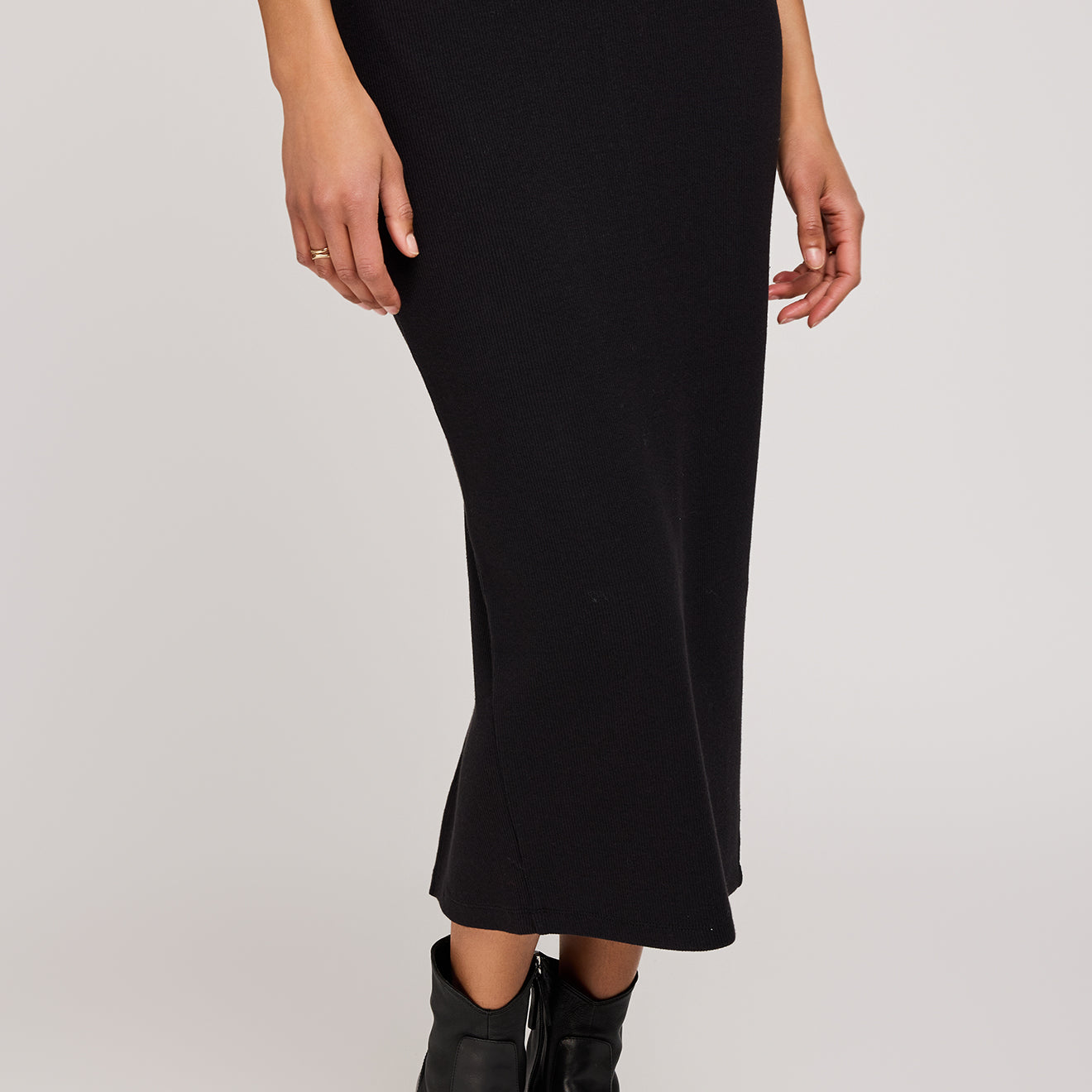 GENTLE FAWN CATALINA RIBBED SKIRT - BLACK