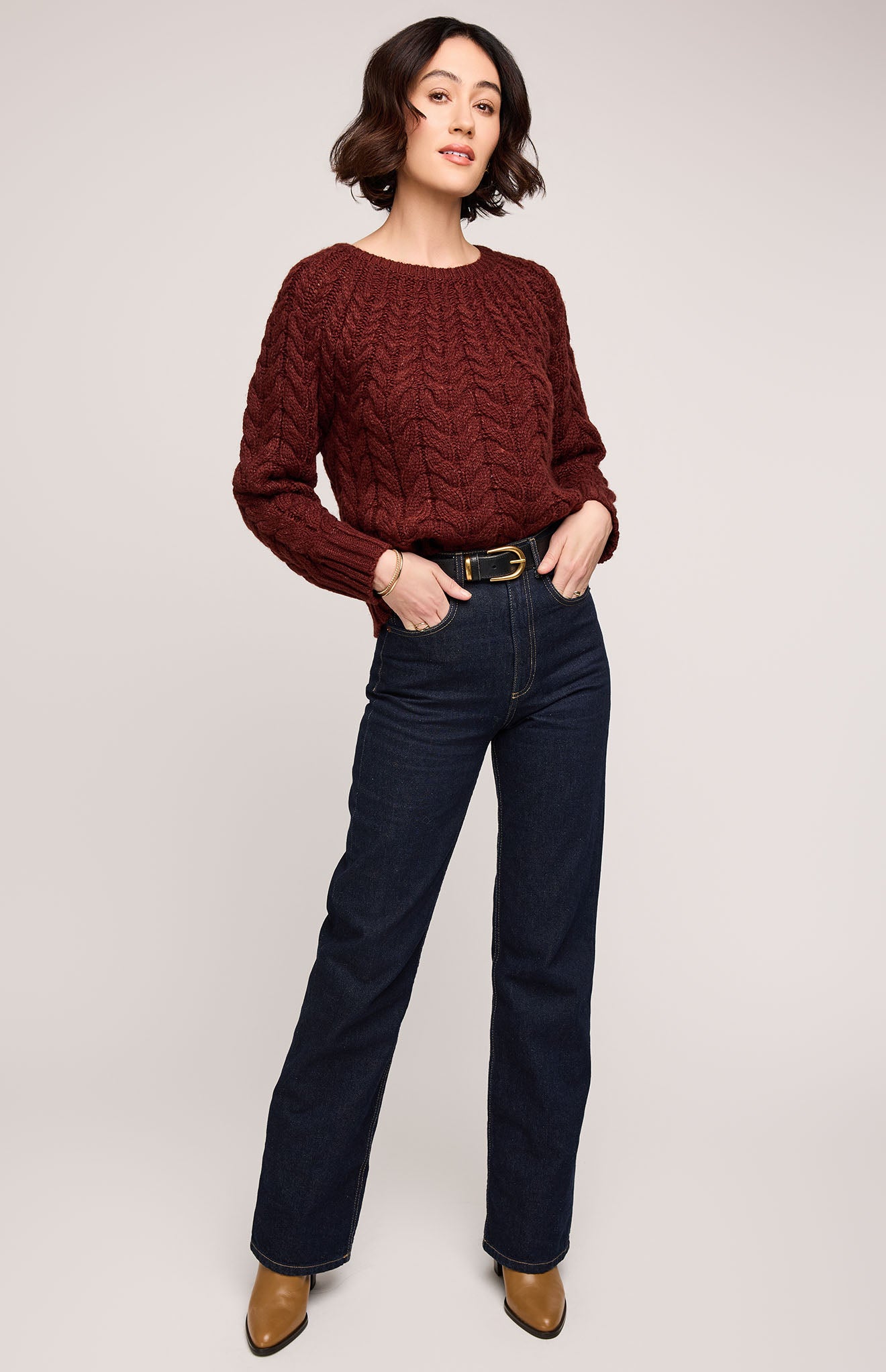 GENTLE FAWN LORENZO SWEATER - MAHOGANY