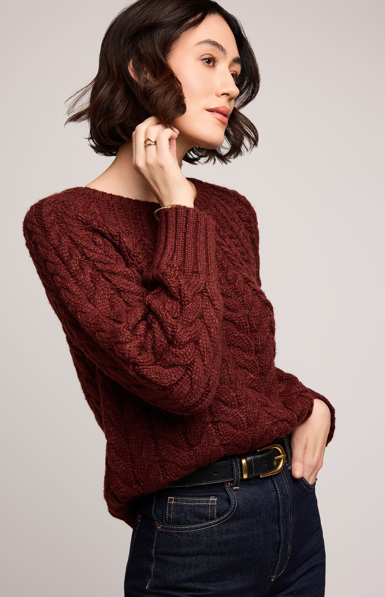 GENTLE FAWN LORENZO SWEATER - MAHOGANY