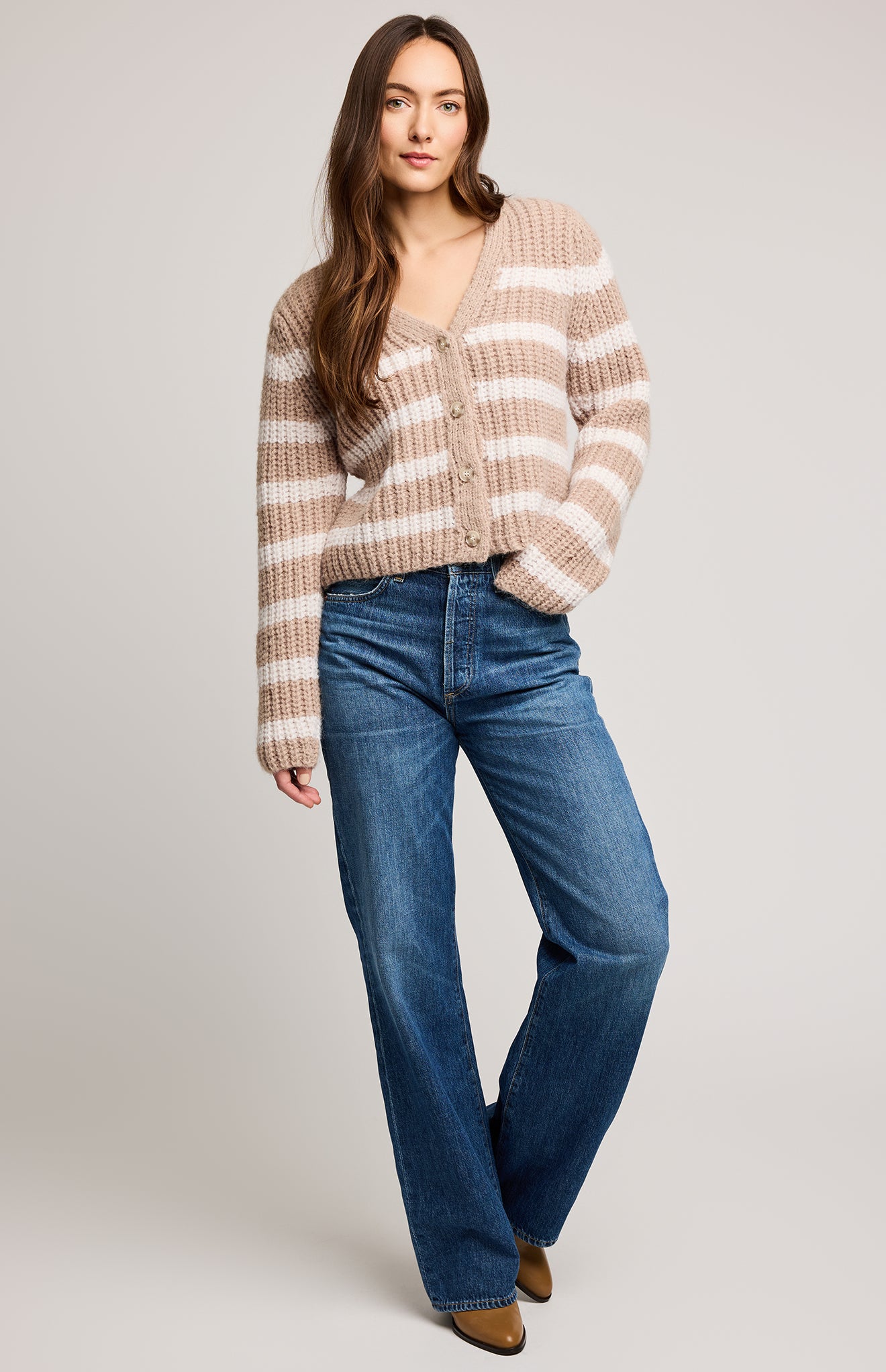 GENTLE FAWN MELANIE CARDIGAN - OAT STRIPE