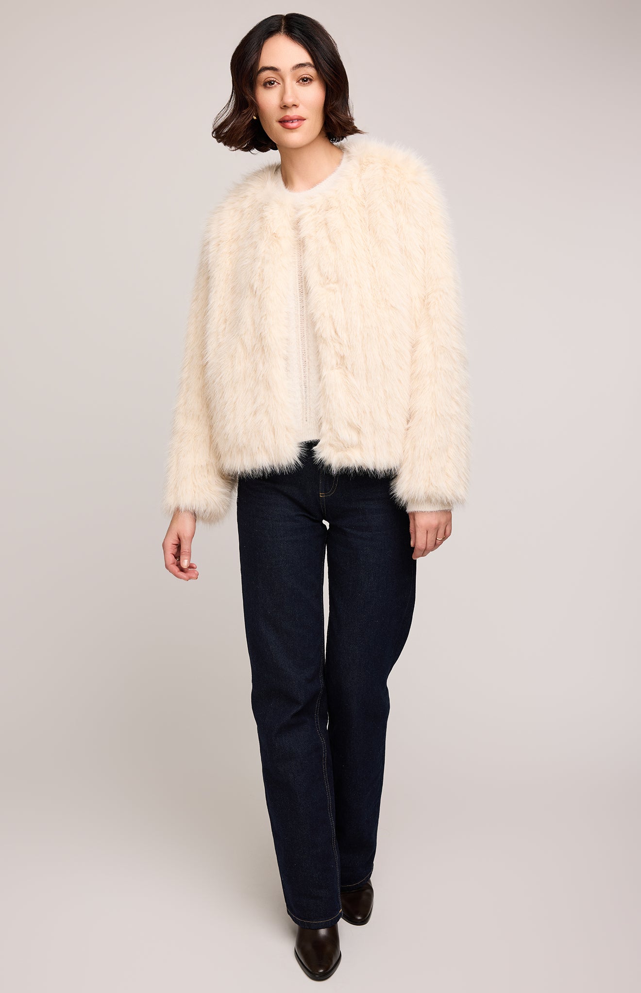 GENTLE FAWN UMA FAUX FUR JACKET - BONE