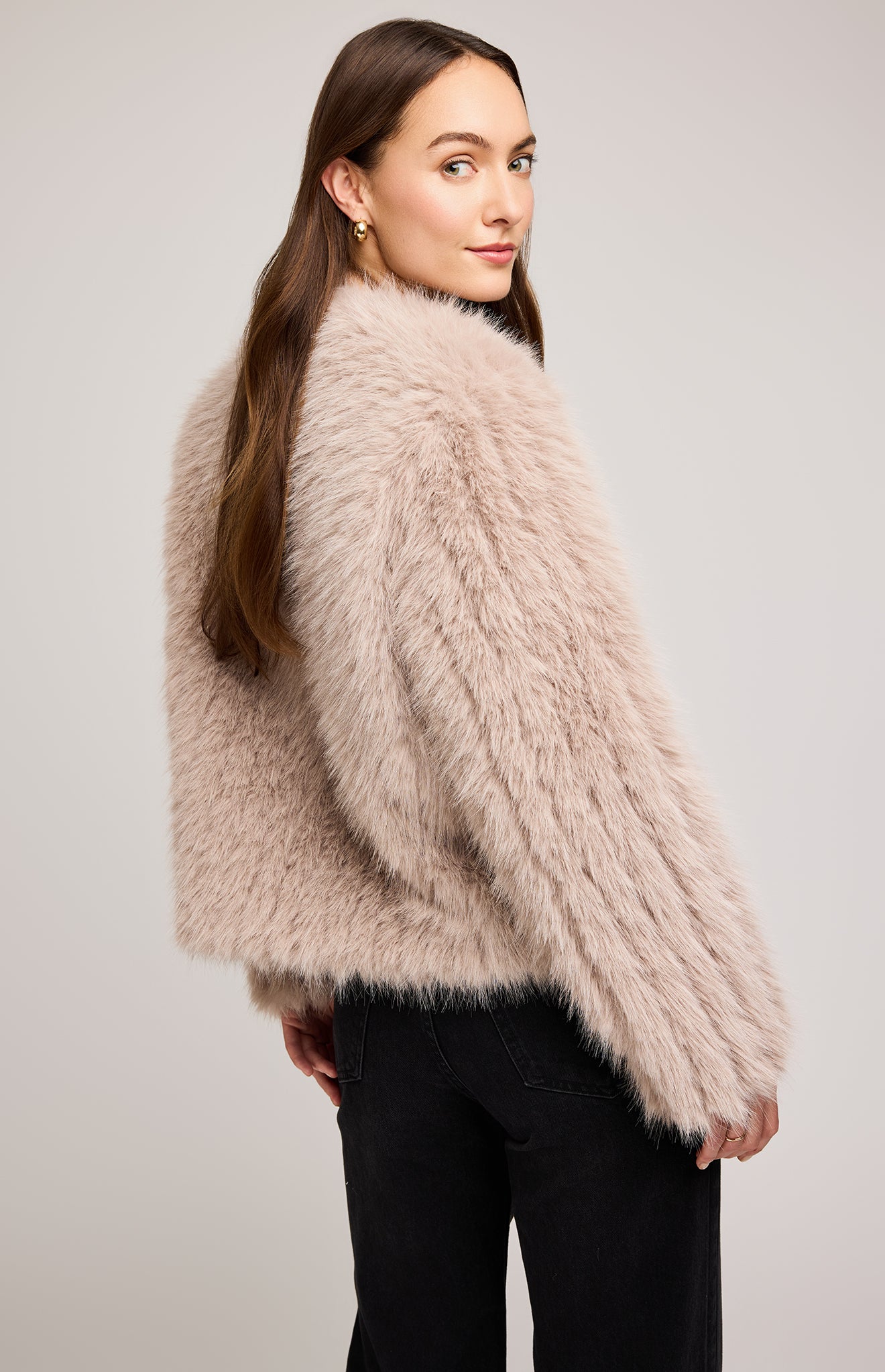 GENTLE FAWN UMA FAUX FUR JACKET - SMOKE