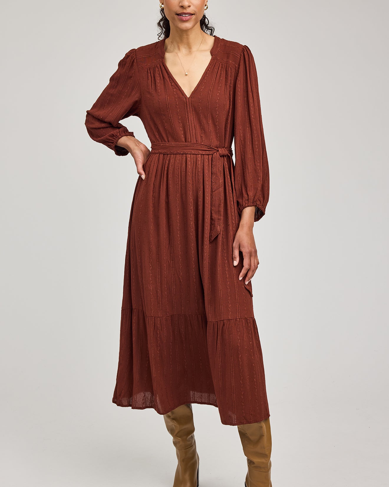 GENTLE FAWN MONROE MIDI DRESS - MAHOGONY