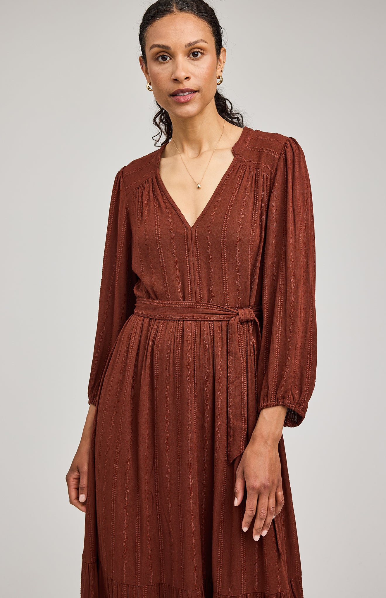 GENTLE FAWN MONROE MIDI DRESS - MAHOGONY