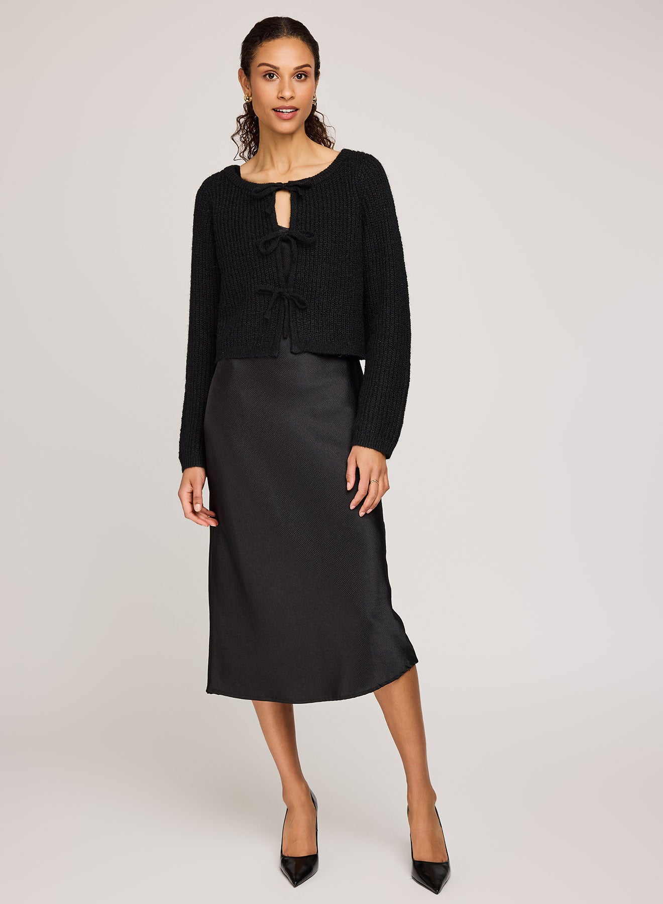 GENTLE FAWN SHAYLA TIE CARDIGAN - BLACK