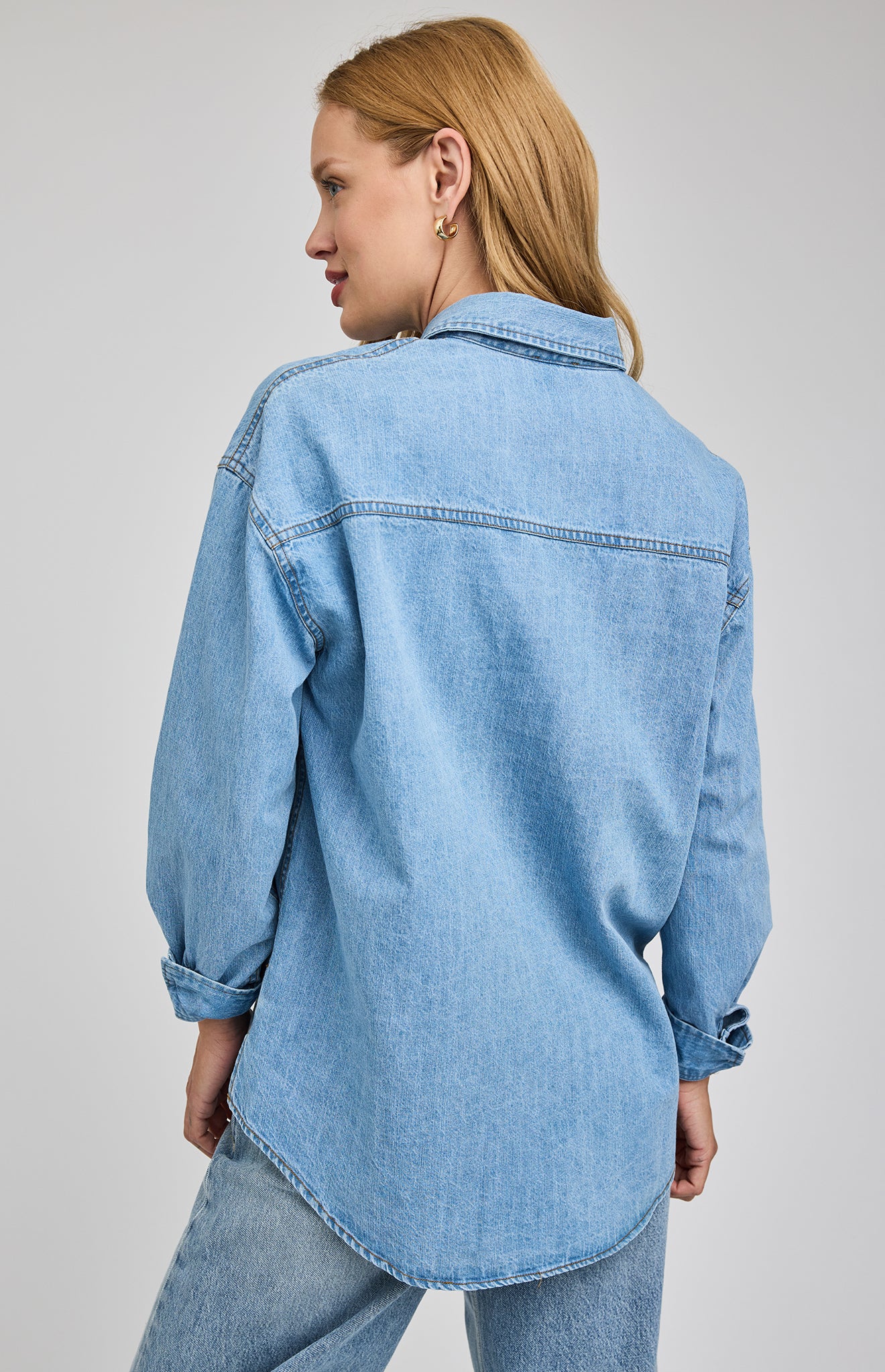 GENTLE FAWN WHITNEY DENIM BUTTON DOWN - LIGHT WASH