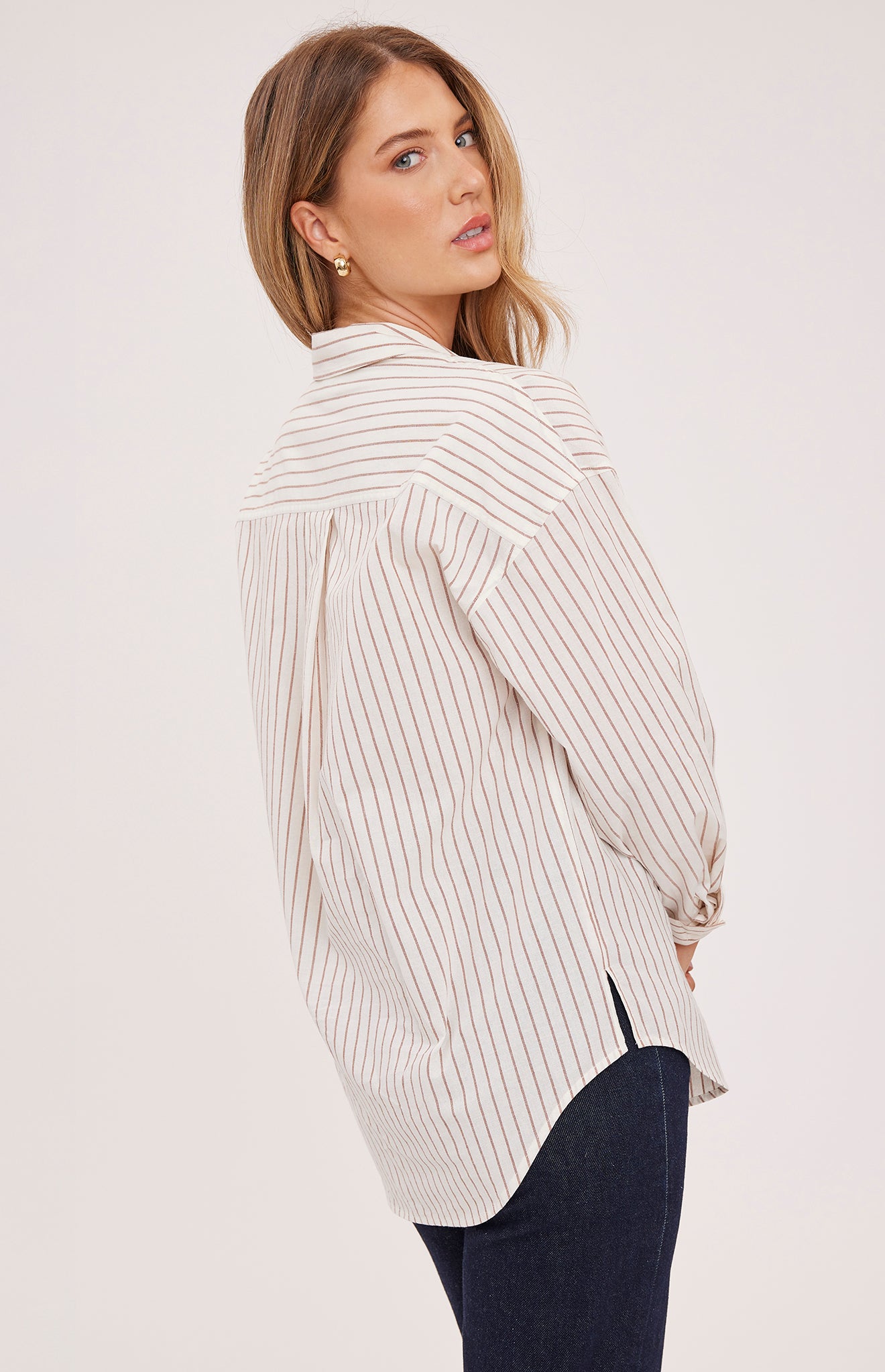 GENTLE FAWN ORLANDO BUTTON DOWN - CREAM STRIPE