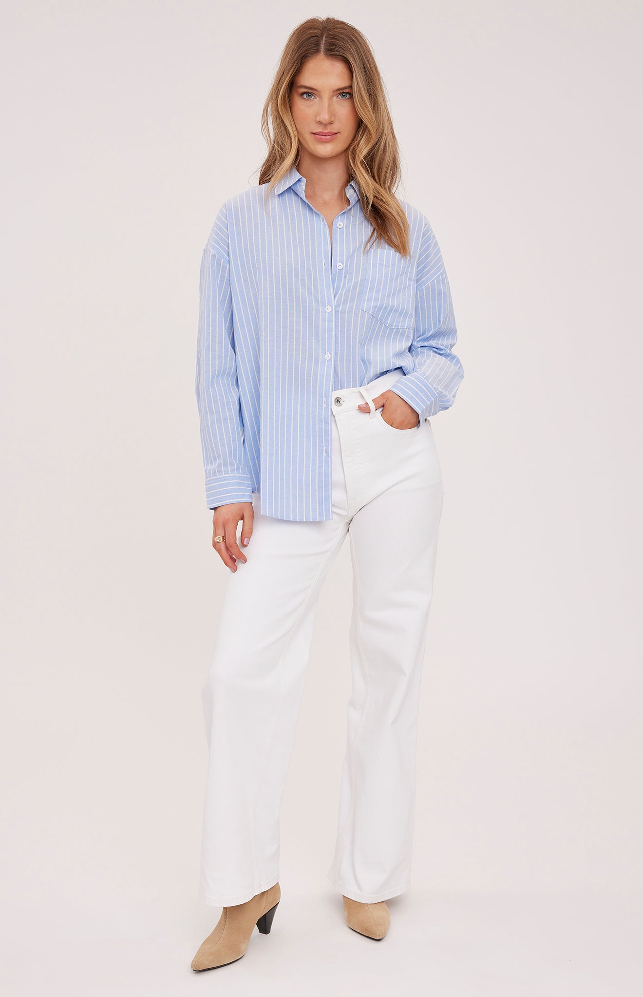 GENTLE FAWN ORLANDO BUTTON DOWN - SKY STRIPE