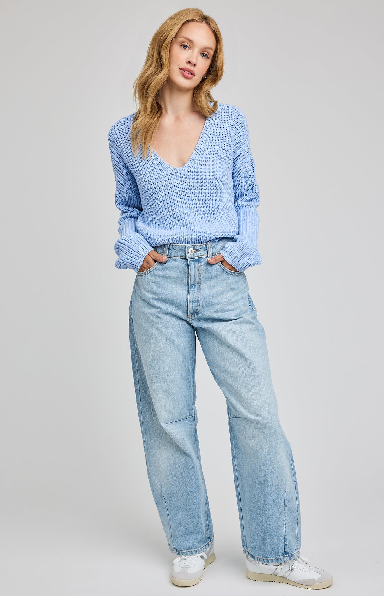 GENTLE FAWN SPENCER V NECK SWEATER - SKY