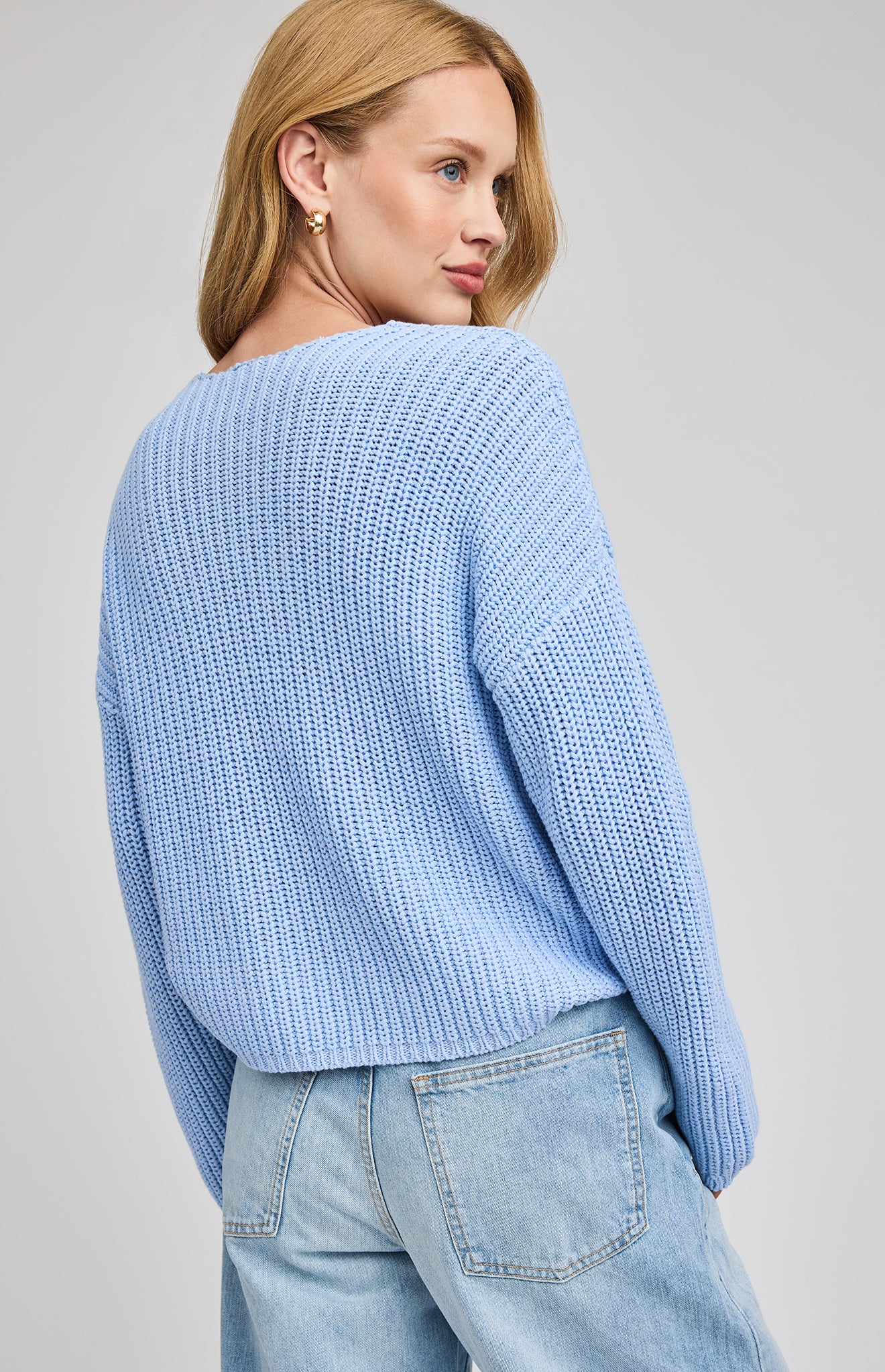 GENTLE FAWN SPENCER V NECK SWEATER - SKY