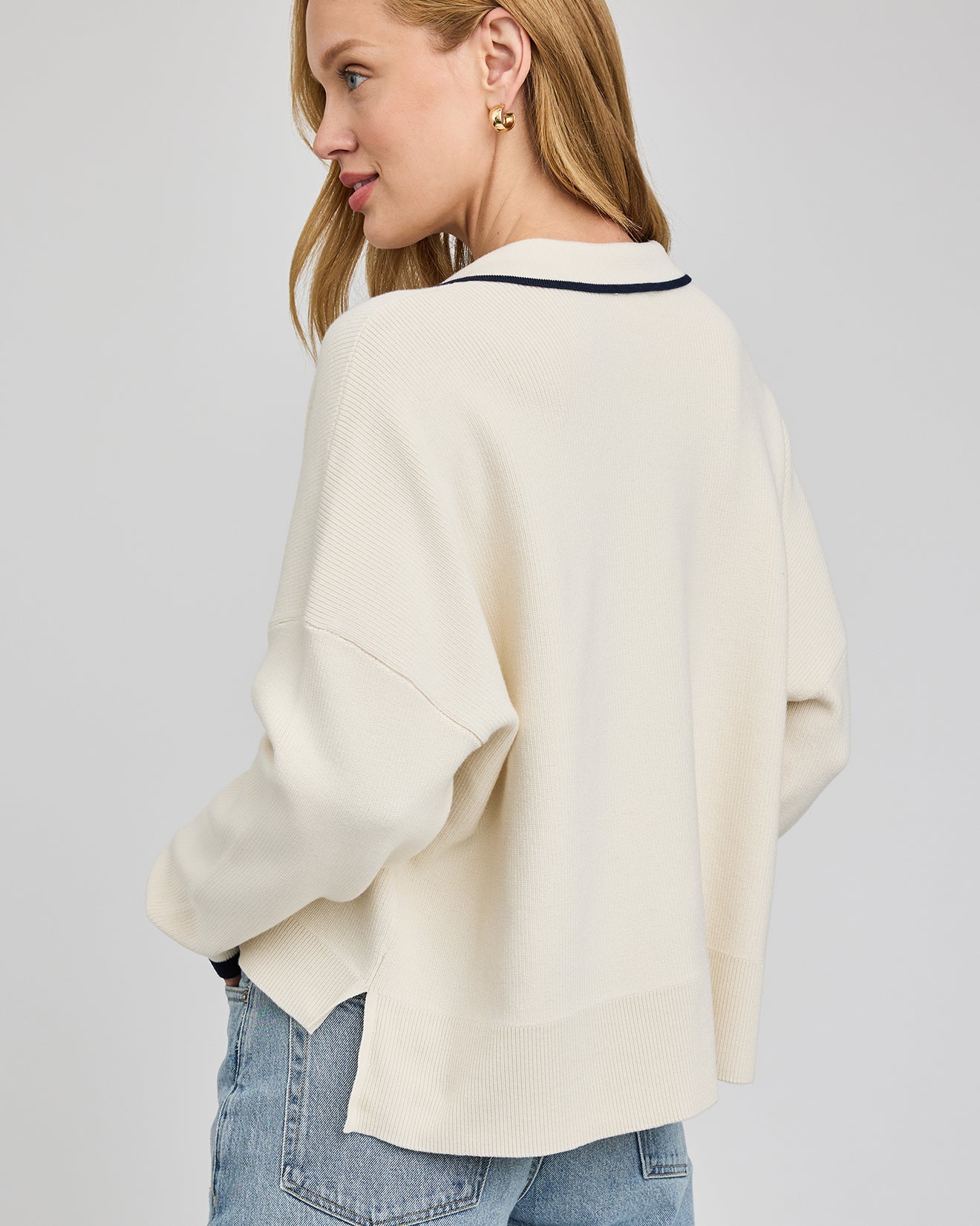 GENTLE FAWN TRISTAN V NECK PULLOVER - CREAM
