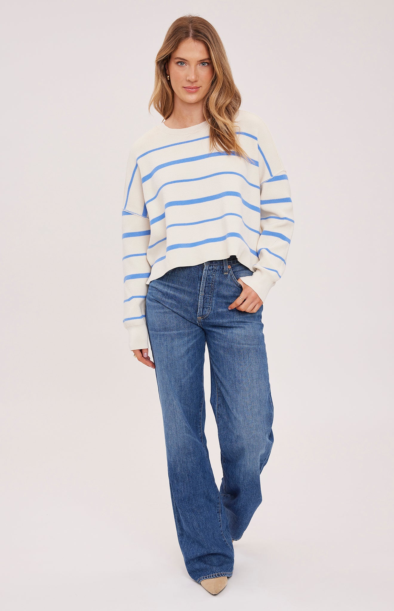 GENTLE FAWN ECHO STRIPE PULLOVER - SKY STRIPE
