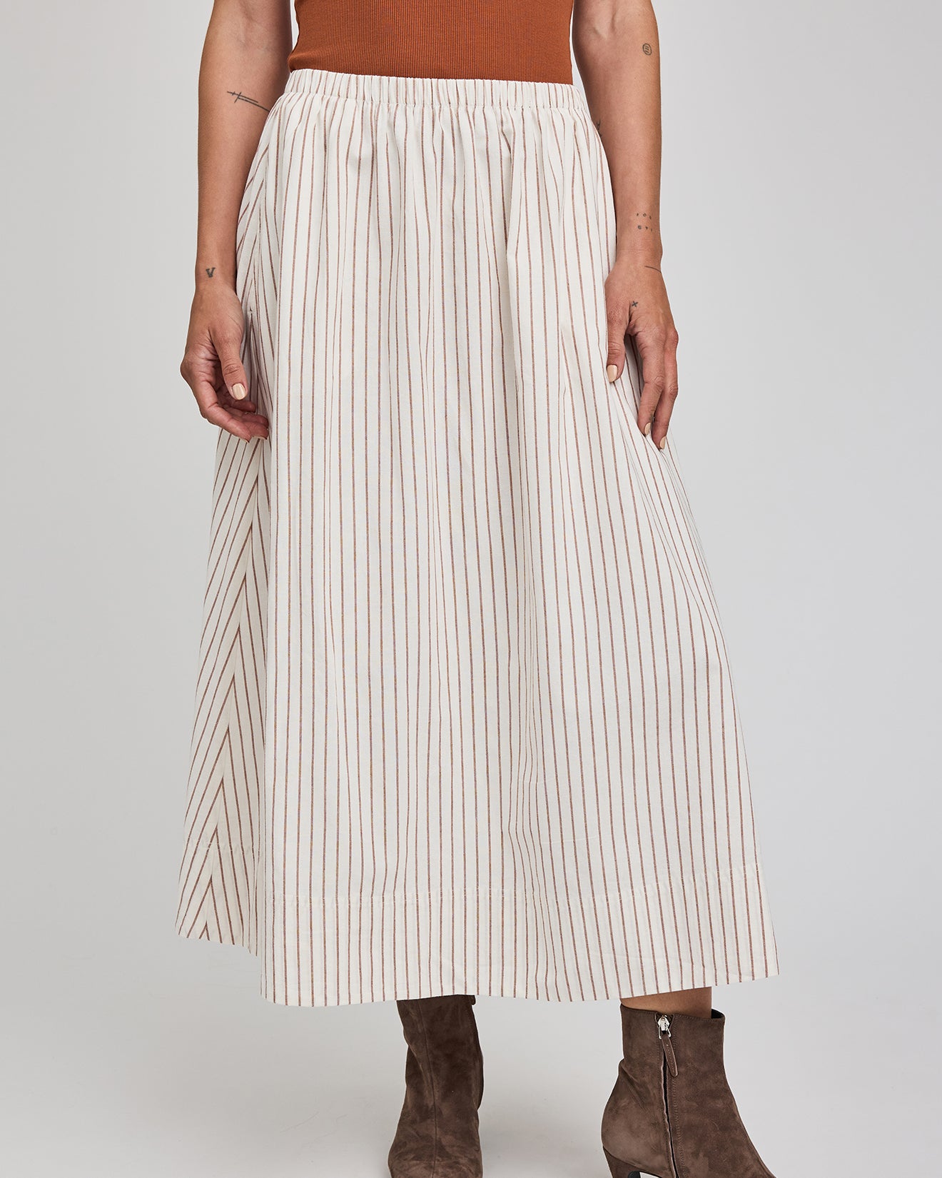 GENTLE FAWN WILHELMINA SKIRT - CREAM STRIPE