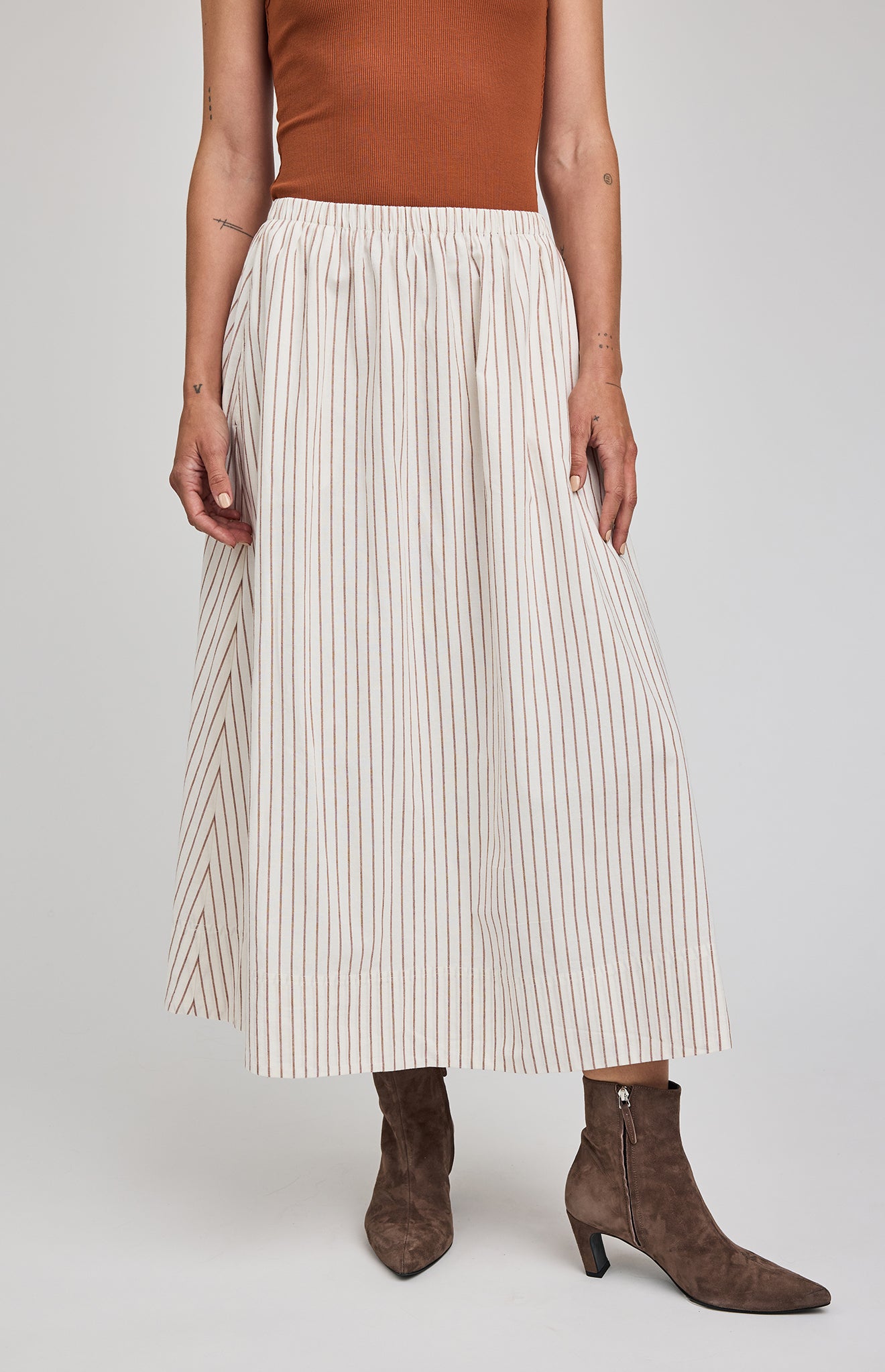 GENTLE FAWN WILHELMINA SKIRT - CREAM STRIPE