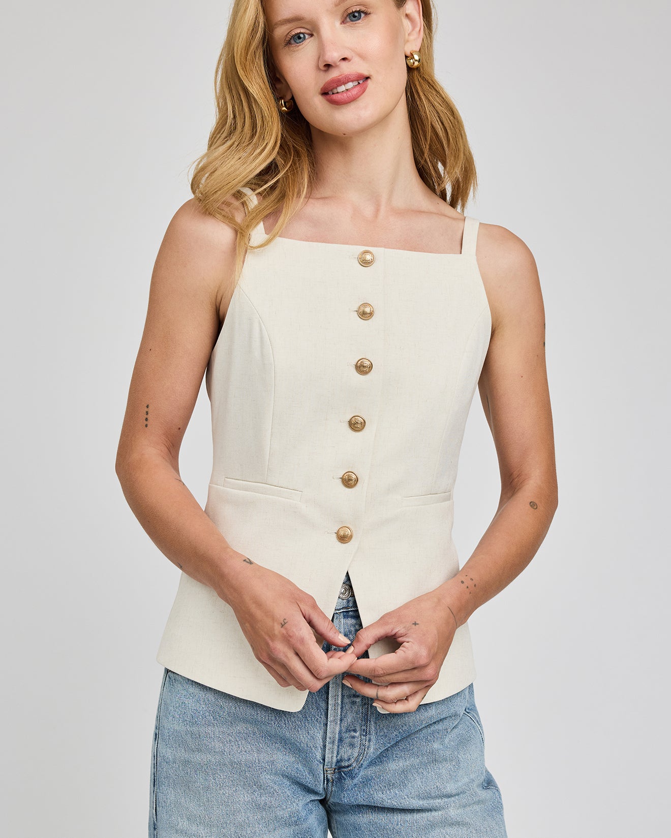 *PRE ORDER* GENTLE FAWN HARPER VEST - HEATHER CREAM