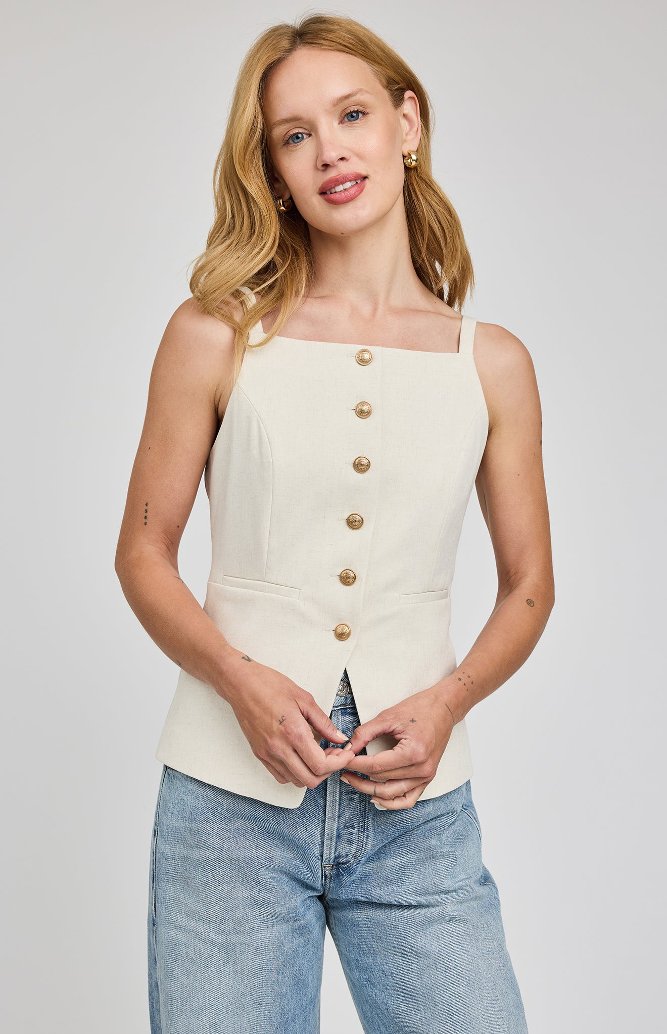 *PRE ORDER* GENTLE FAWN HARPER VEST - HEATHER CREAM
