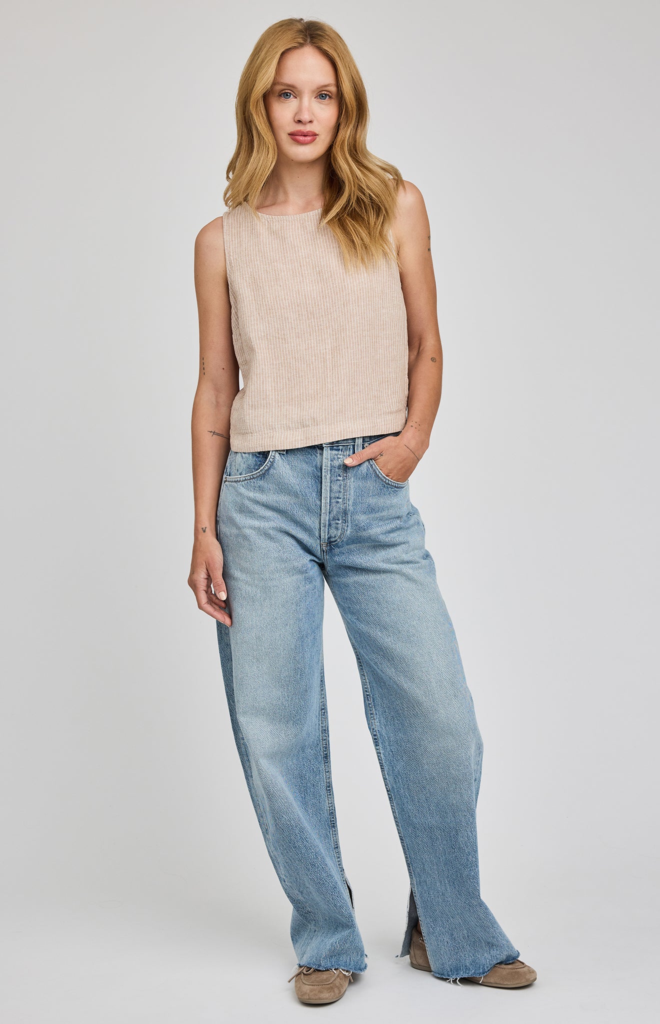 *PRE ORDER* GENTLE FAWN LEANNA TANK - BEECHWOOD STRIPE