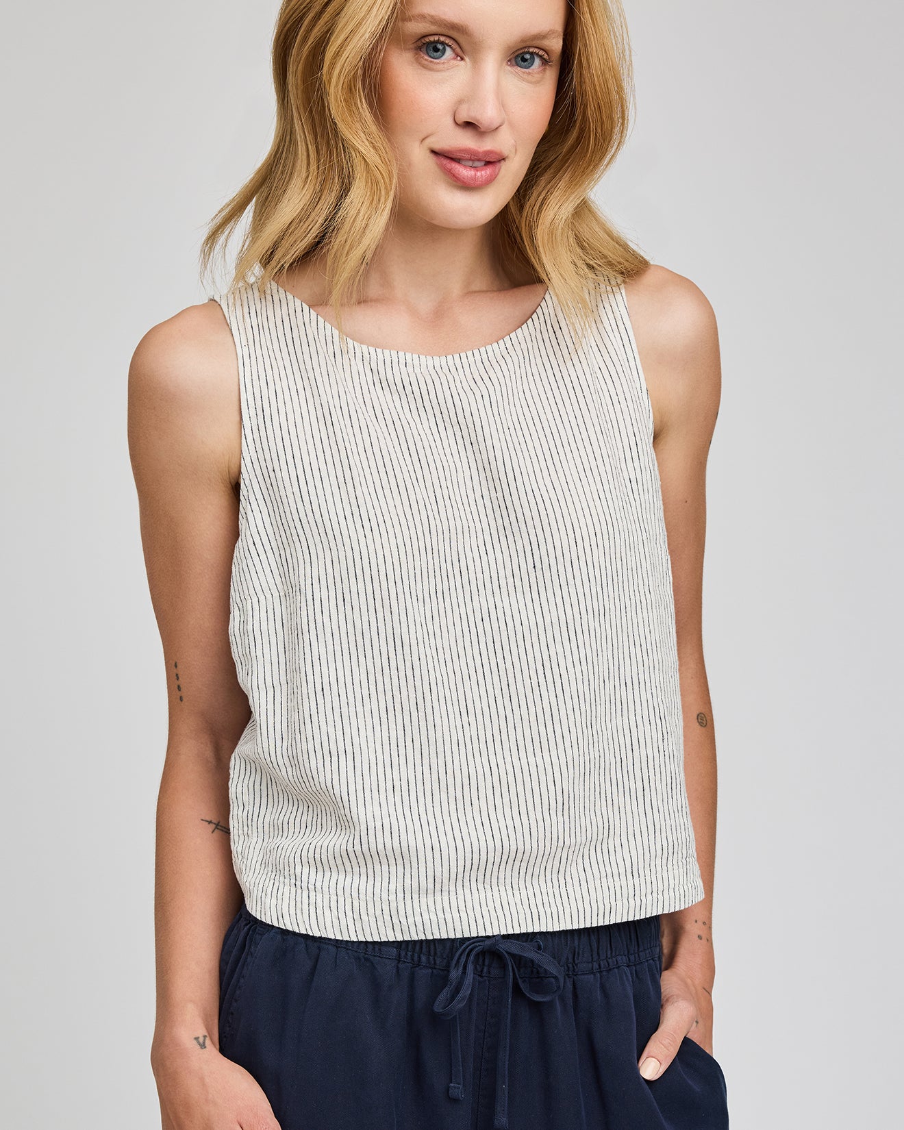 *PRE ORDER* GENTLE FAWN LEANNA TANK - WHITE STRIPE
