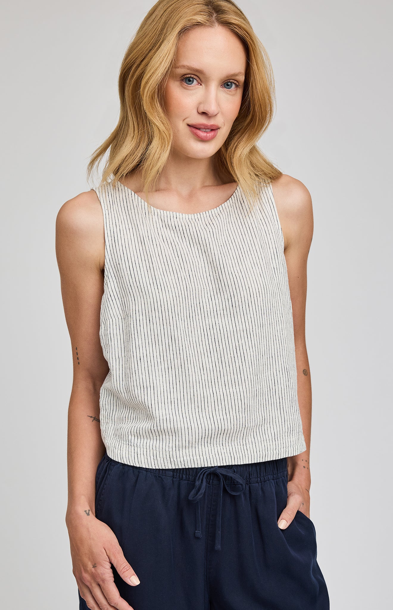*PRE ORDER* GENTLE FAWN LEANNA TANK - WHITE STRIPE