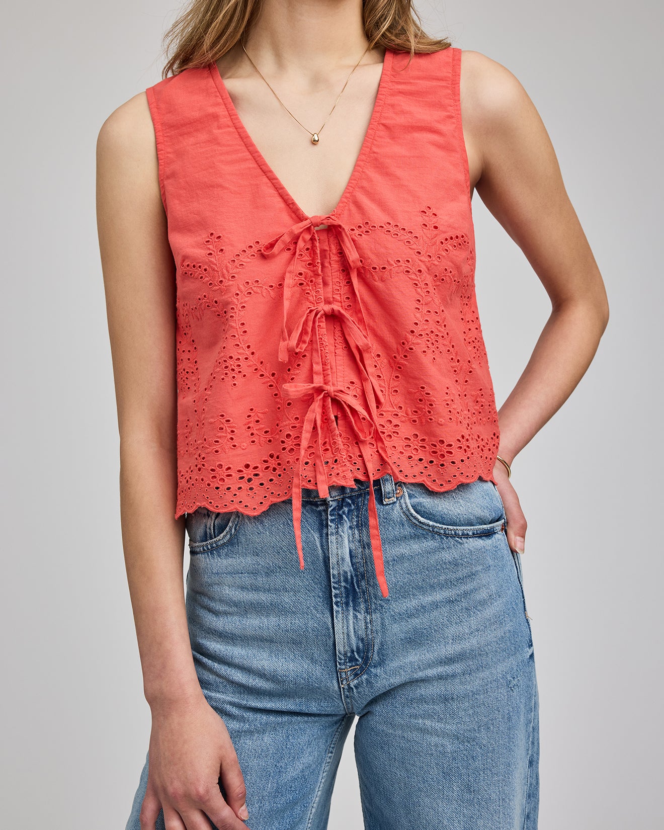 GENTLE FAWN RHEA TIE VEST - GRENADINE