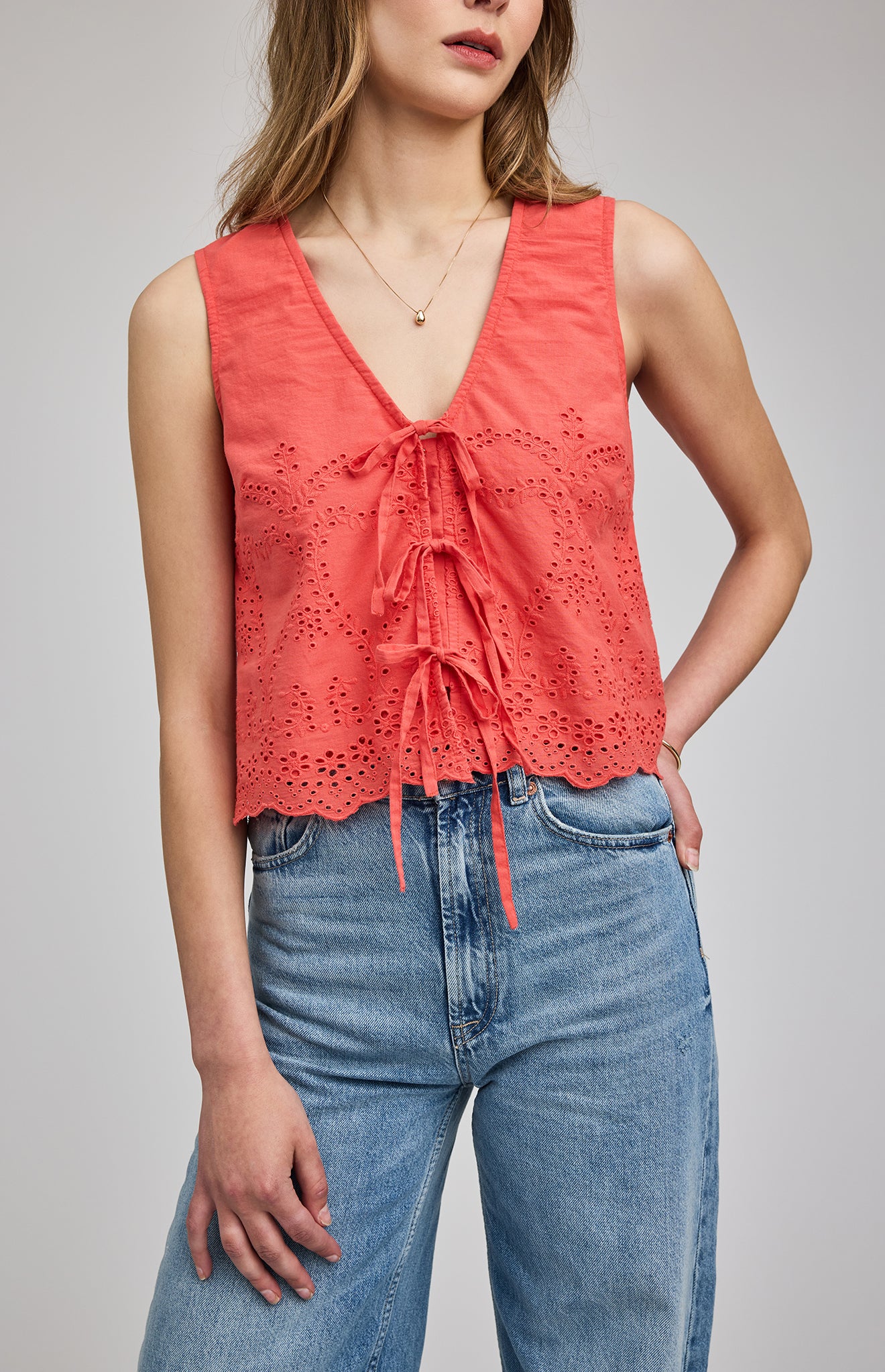 GENTLE FAWN RHEA TIE VEST - GRENADINE
